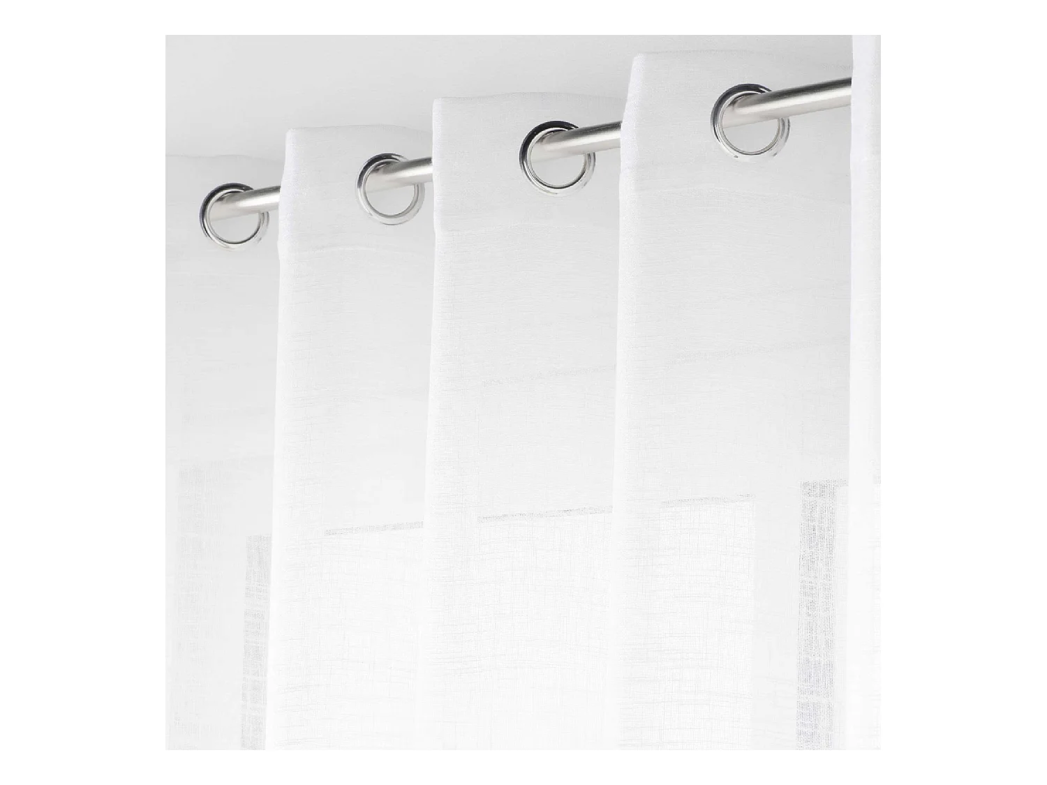 Firanka Woalowa "Haltona" Biały Efekt Lnu 240x240cm na Rzepy - Oeko-tex