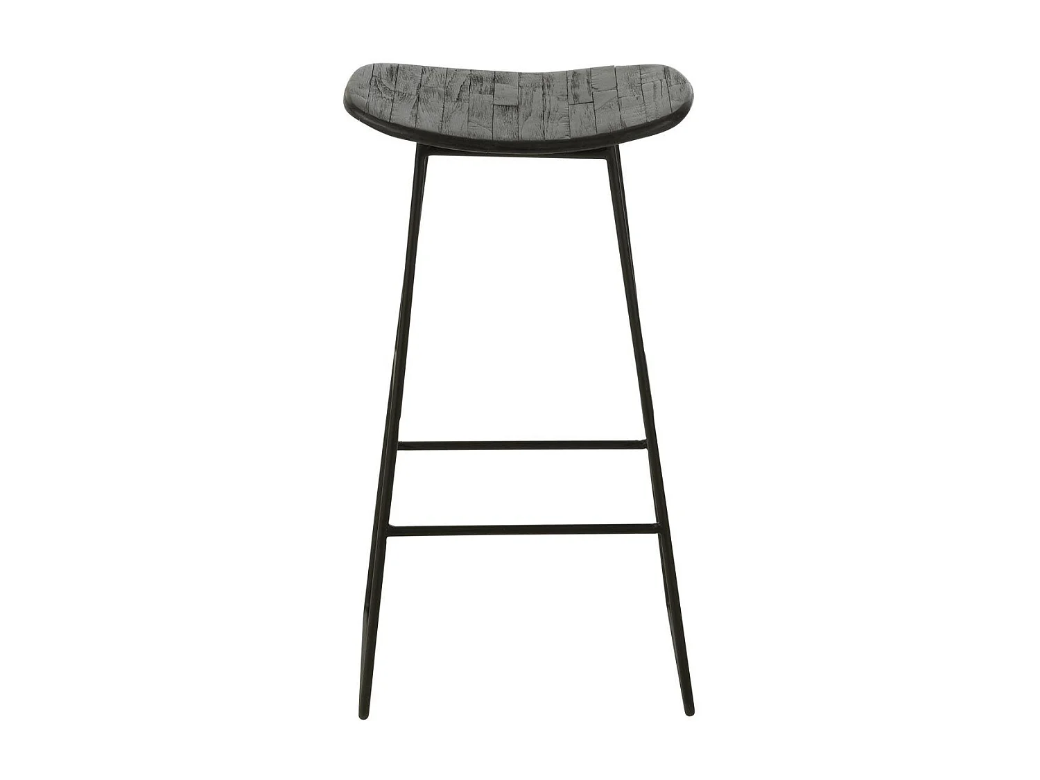 Tabouret de Bar en Bois "Teck" 74cm Noir