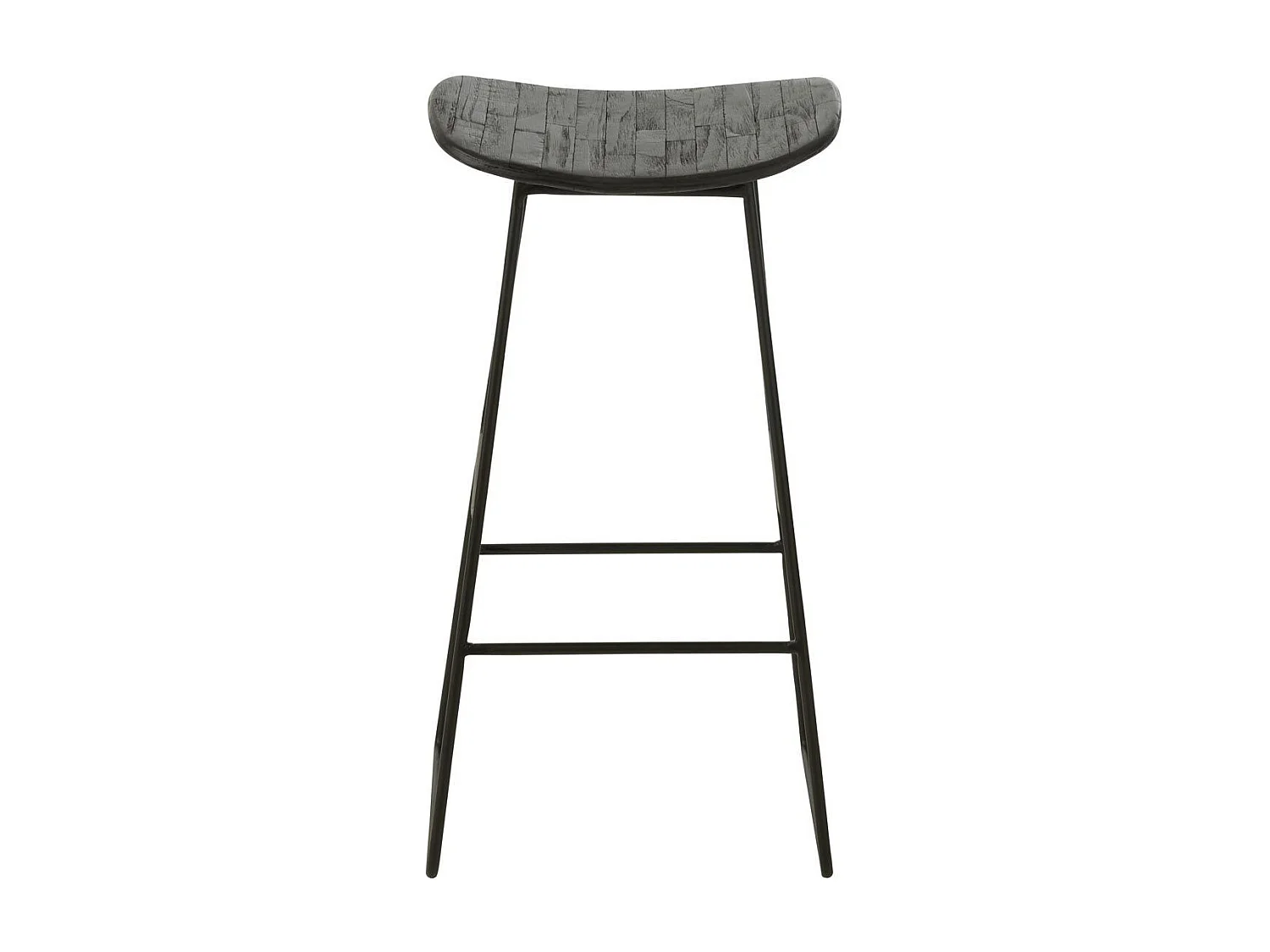 Tabouret de Bar en Bois "Teck" 74cm Noir