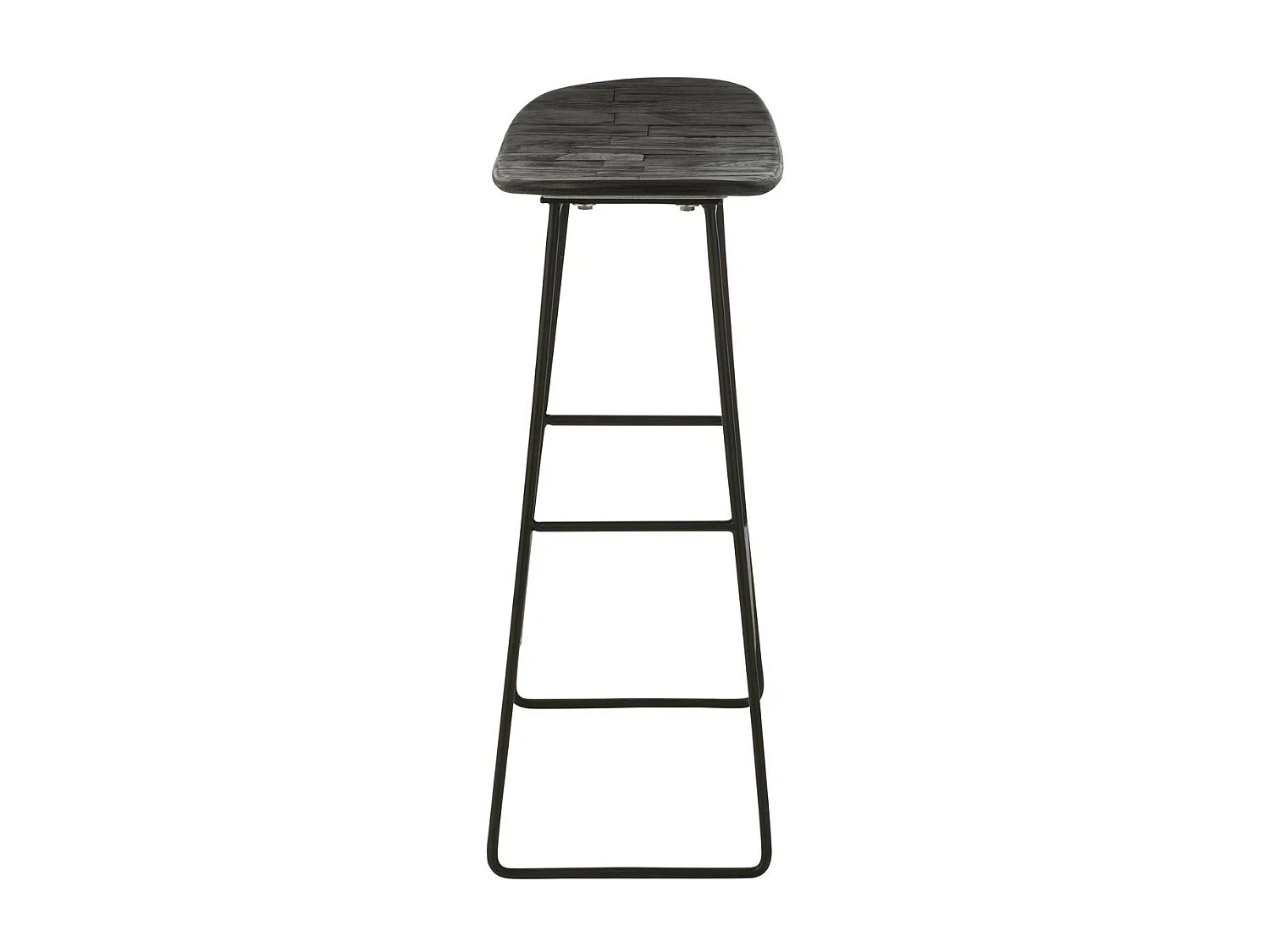 Tabouret de Bar en Bois "Teck" 74cm Noir