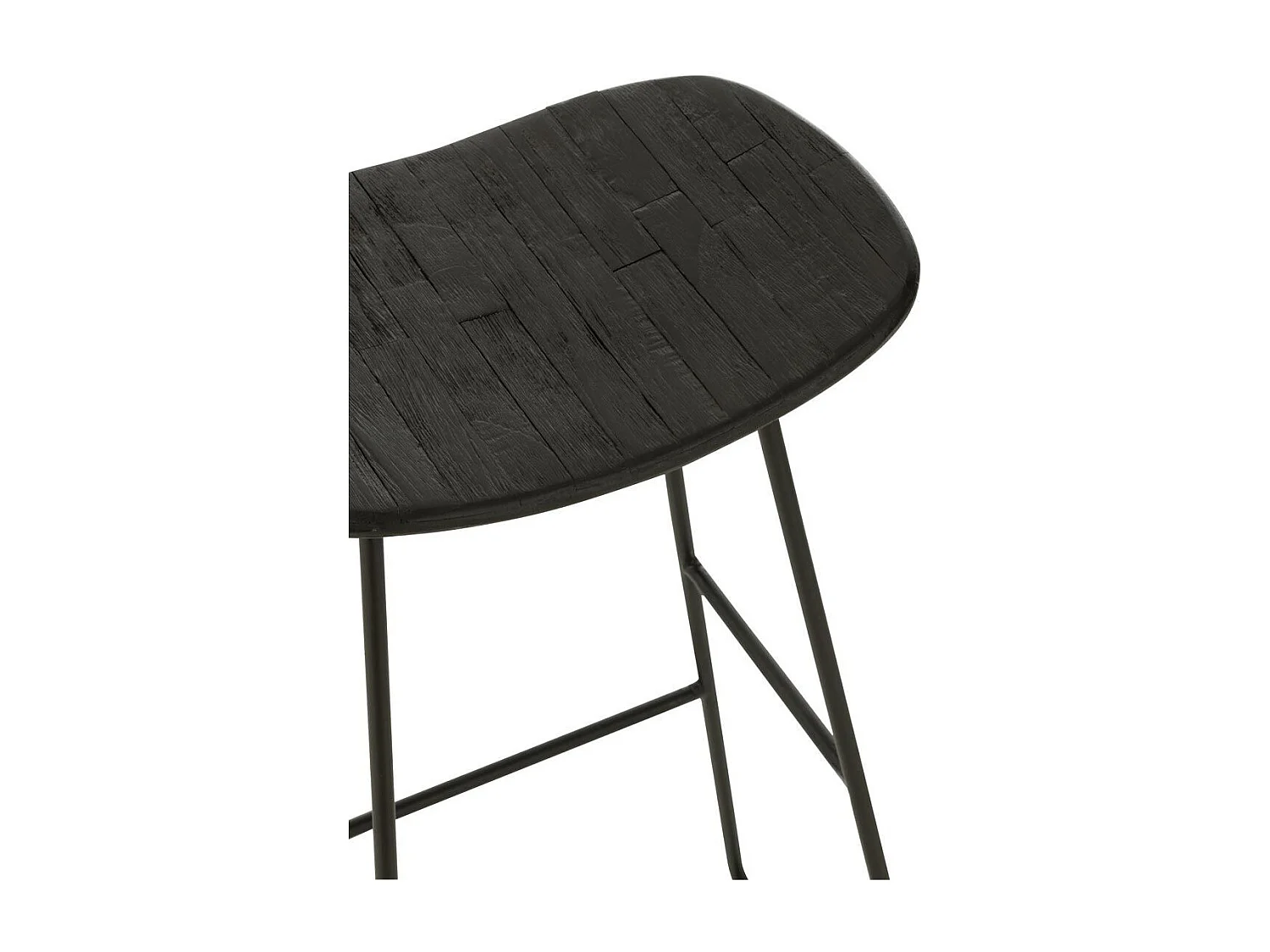 Tabouret de Bar en Bois "Teck" 74cm Noir