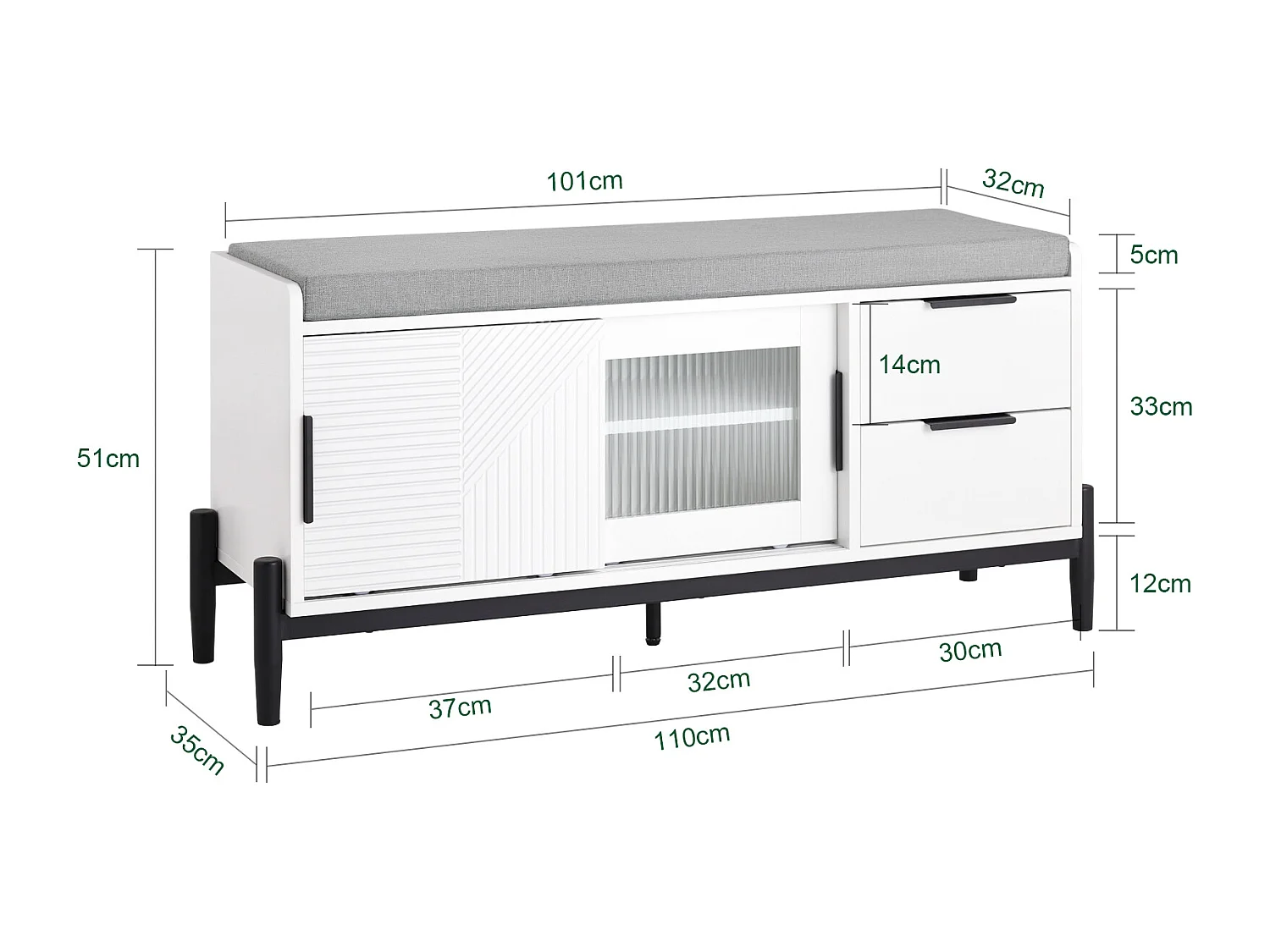 SoBuy Schuhbank FSR187-W