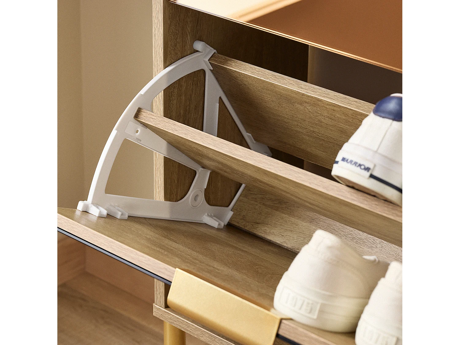 SoBuy FSR181-G Schoenenkast met 2 kleppen schoenenrek schoenenkast smal schoenenrek met 6 legplanken