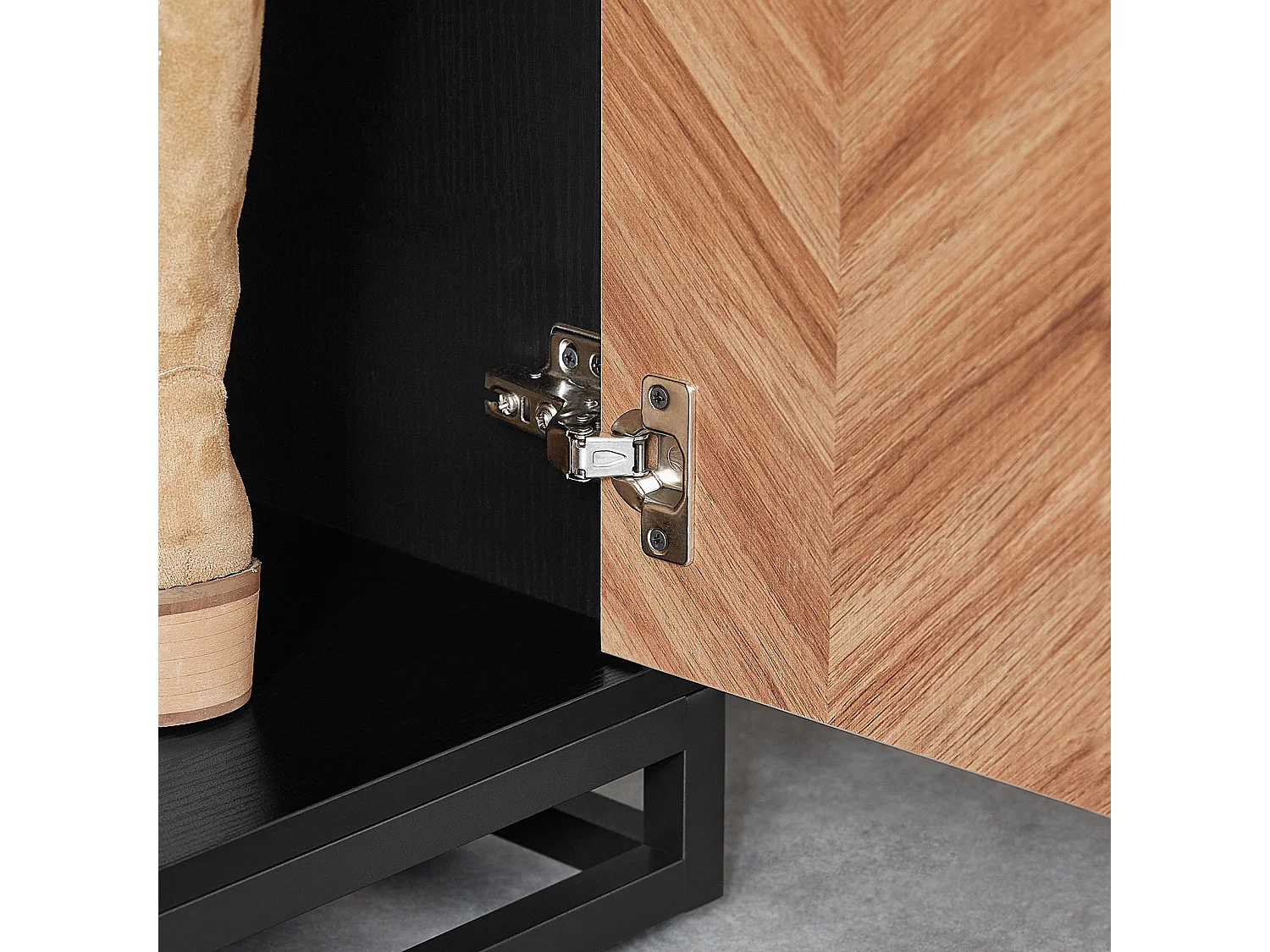 SoBuy Meuble d’Entrée avec Banc, 1 Barre et 5 Crochets, Porte-Manteaux, Vestiaire, Cintre, Couleur Naturel et Noir, L100xP40xH180 cm, FSR194-N