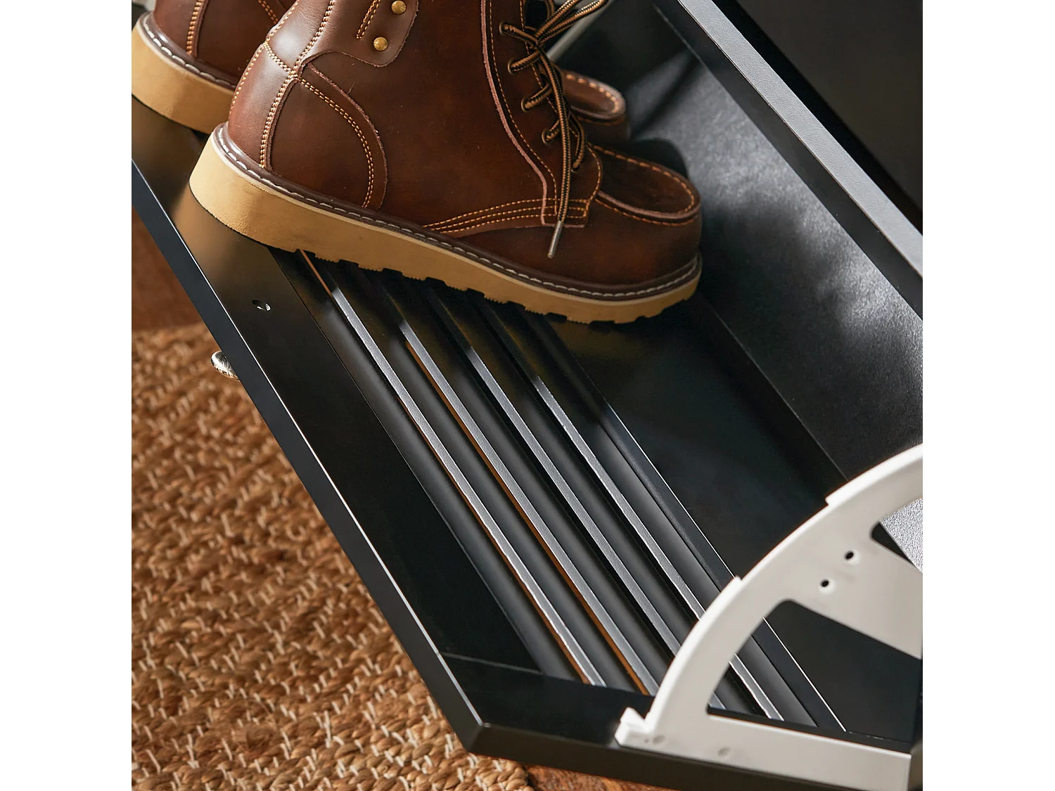 SoBuy Armoire à Chaussures avec 2 Abattants, Meuble de Rangement pour Couloir, Salon, Noir, 80 x 25 x 108 cm FSR152-SCH