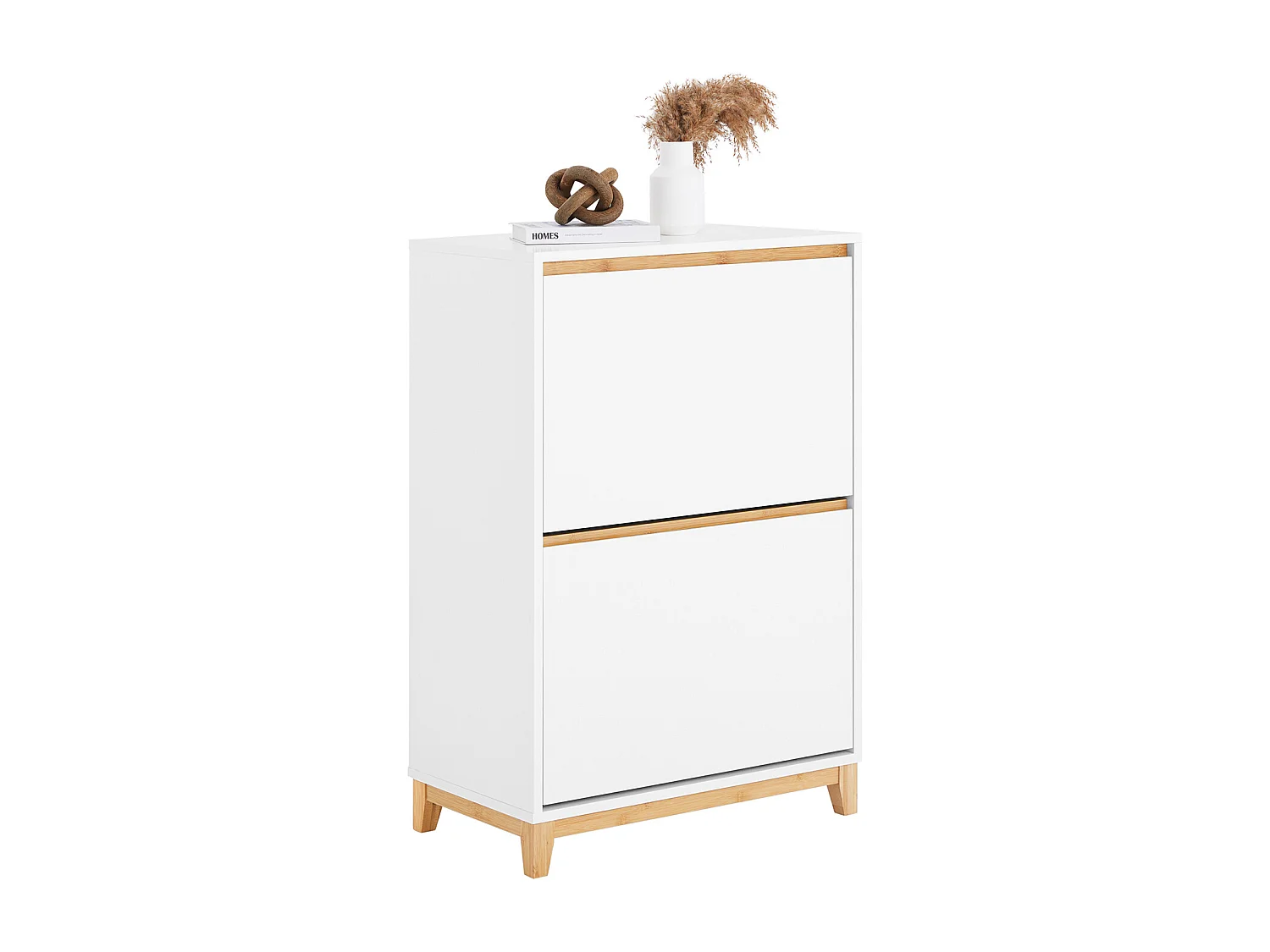 SoBuy FSR193-WN Armoire à Chaussures avec 2 Abattants