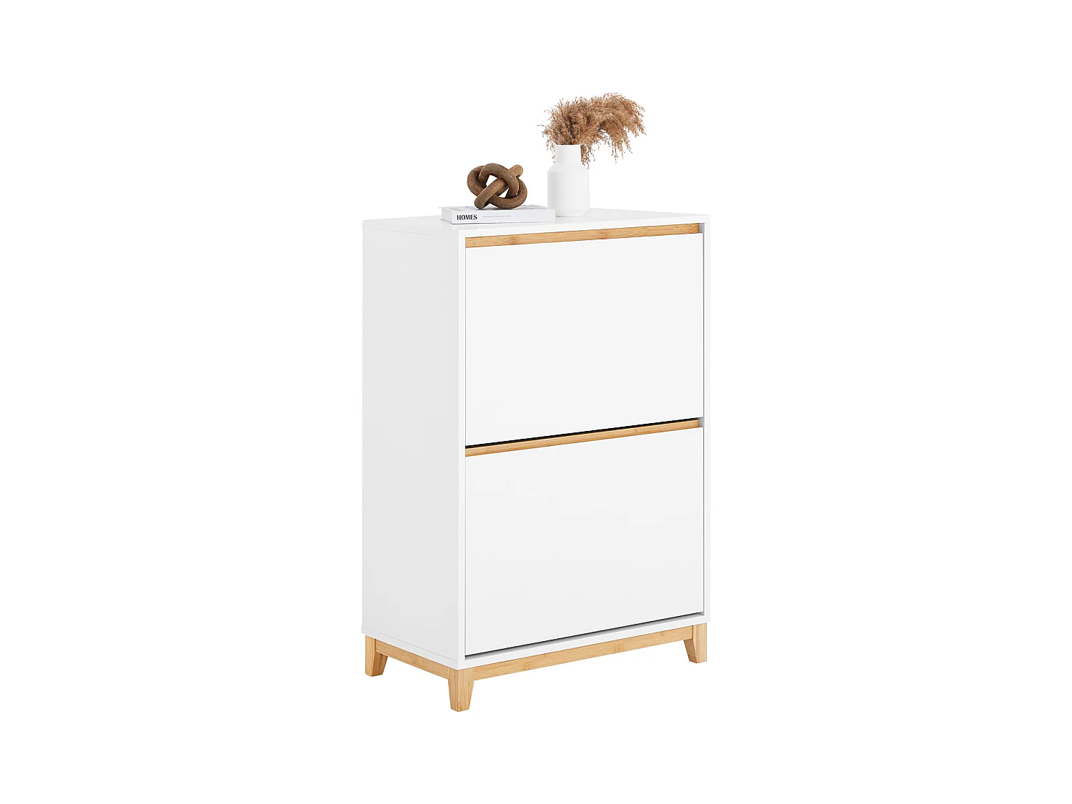 SoBuy FSR193-WN Schoenenkast, schoenenkast met 2 kleppen