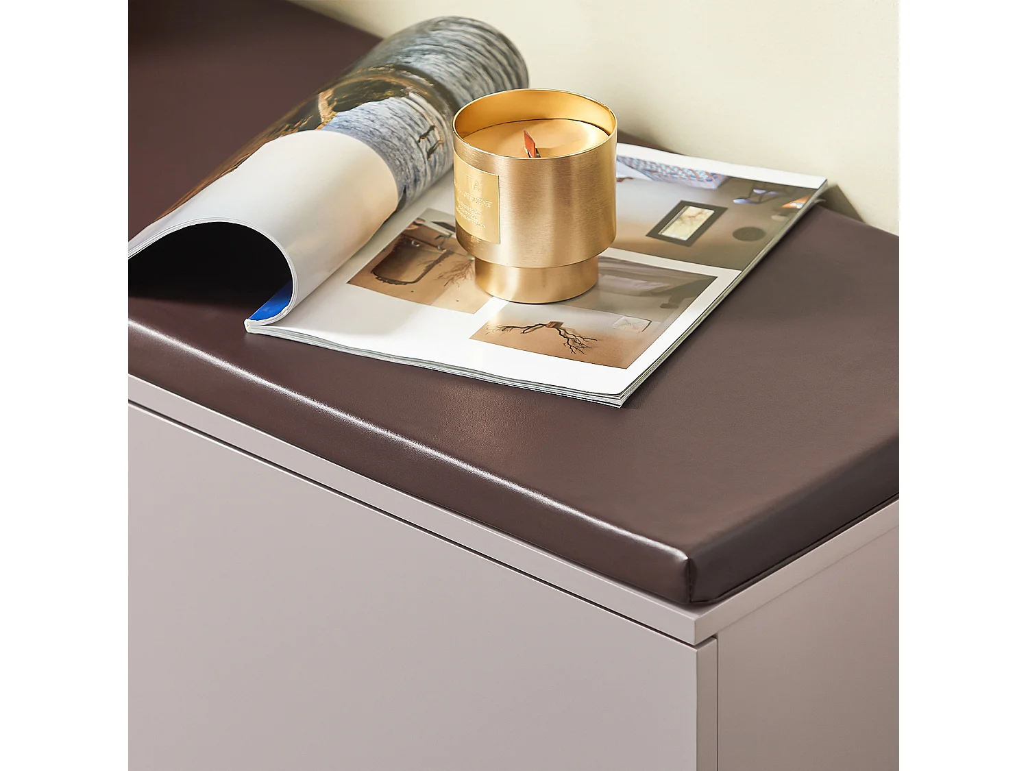 SoBuy Banc à Chaussures Banc de Rangement Meuble à Chaussures d'Entrée avec Siège Rembourré et 2 Portes, pour Couloir, Entrée, Chambre à Coucher, FSR117-KA