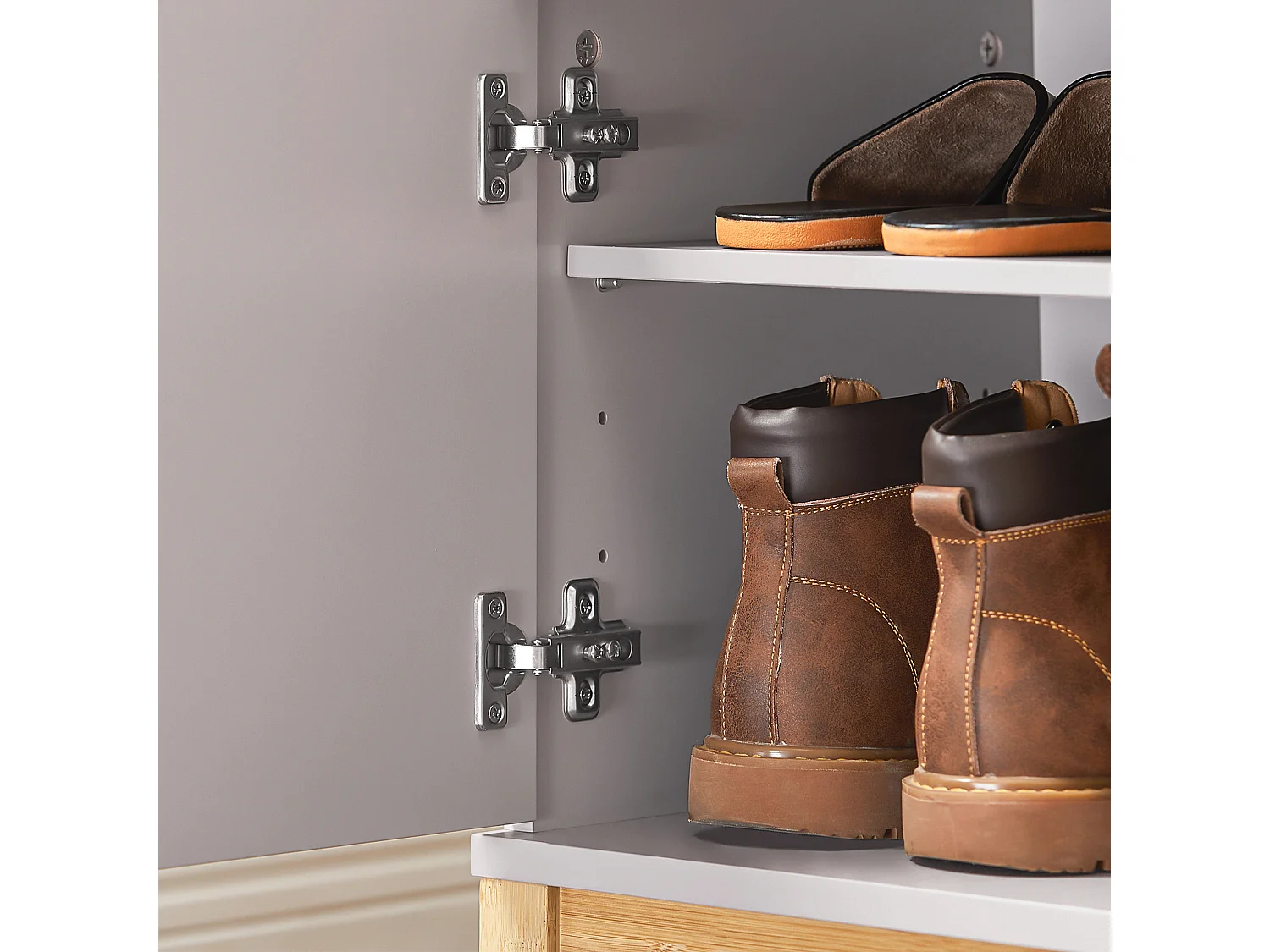 SoBuy Banc à Chaussures Banc de Rangement Meuble à Chaussures d'Entrée avec Siège Rembourré et 2 Portes, pour Couloir, Entrée, Chambre à Coucher, FSR117-KA