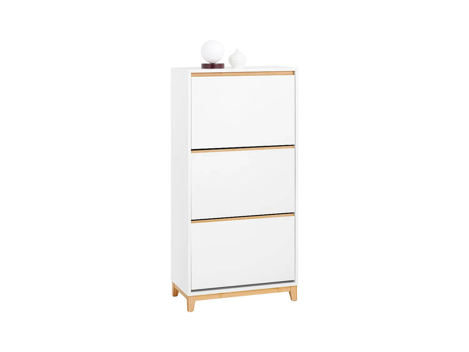 SoBuy FSR192-WN Armoire à Chaussures avec 3 Abattants