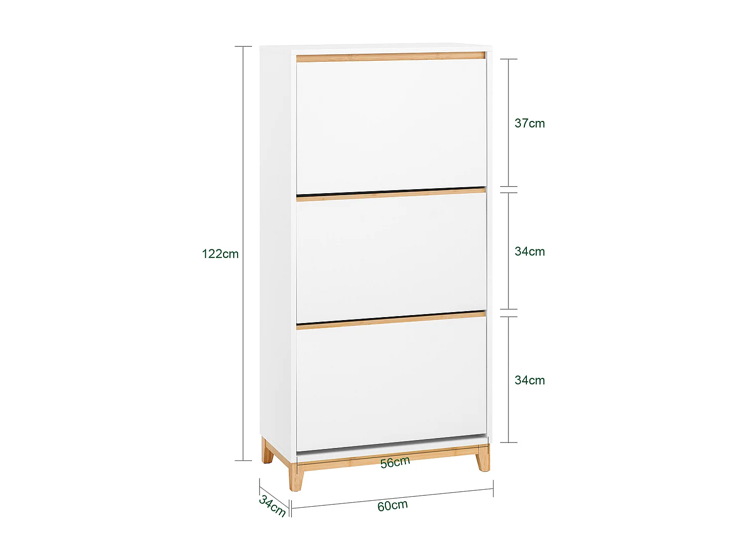 SoBuy FSR192-WN Armoire à Chaussures avec 3 Abattants