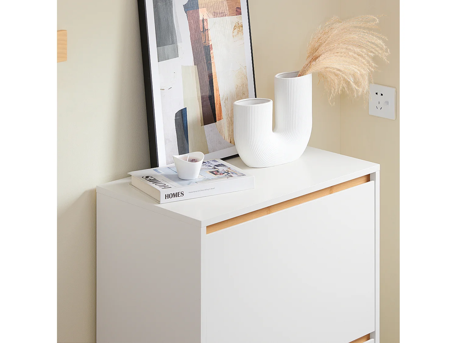 SoBuy FSR192-WN Armoire à Chaussures avec 3 Abattants