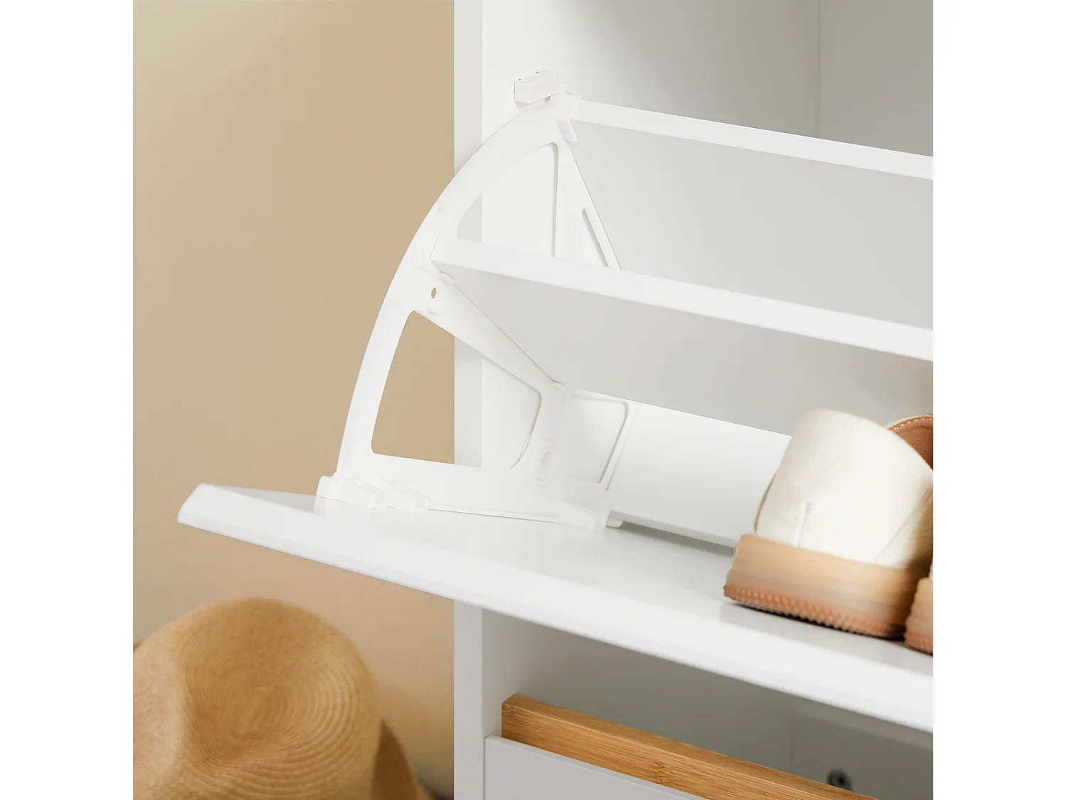 SoBuy FSR192-WN Armoire à Chaussures avec 3 Abattants