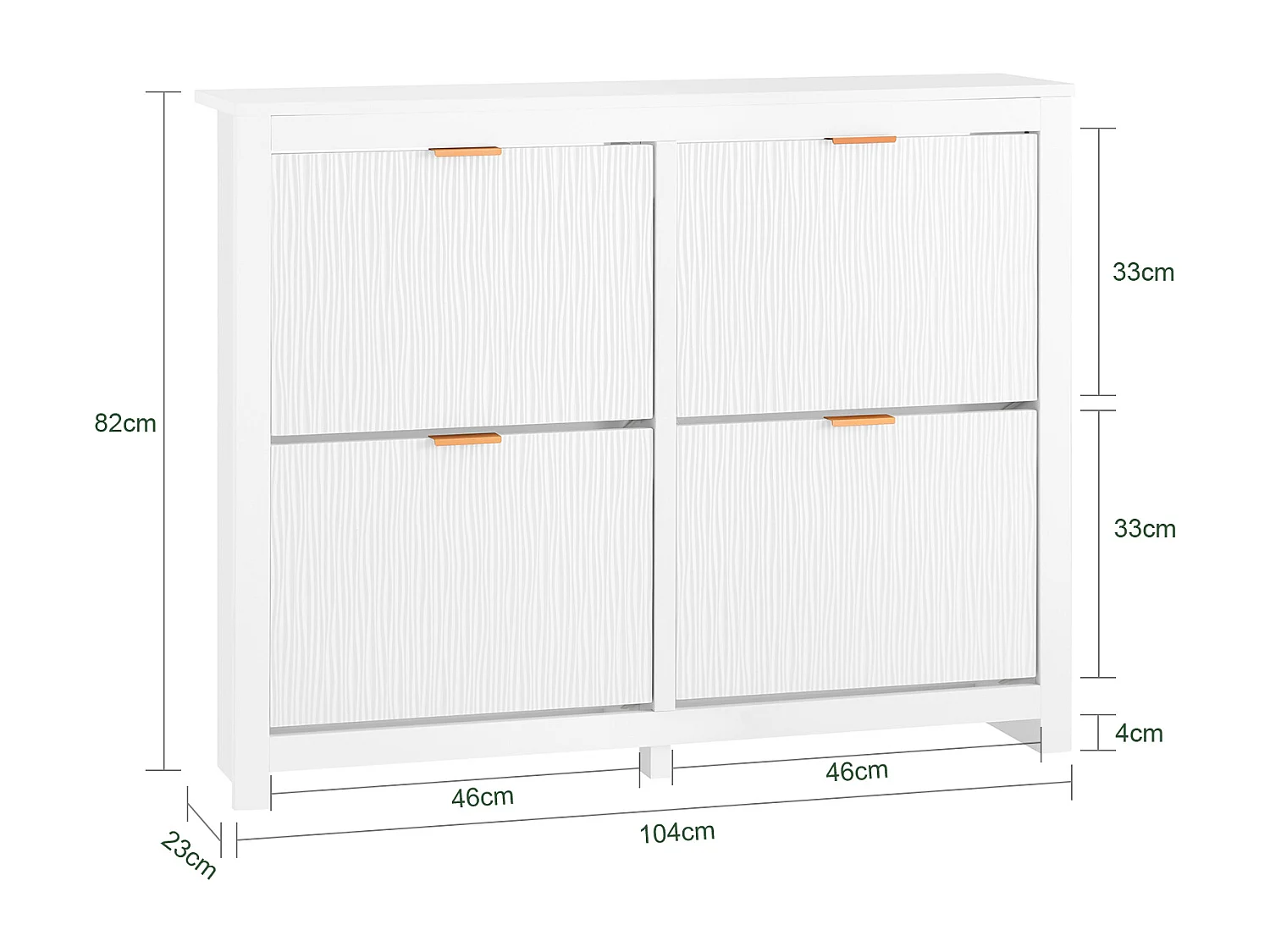 SoBuy FSR186-W Meuble Chaussure, Rangement Chaussure, Meuble d'Entrée, Armoire à Chaussures, Meuble de Rangement, Commode à 4 Abattants
