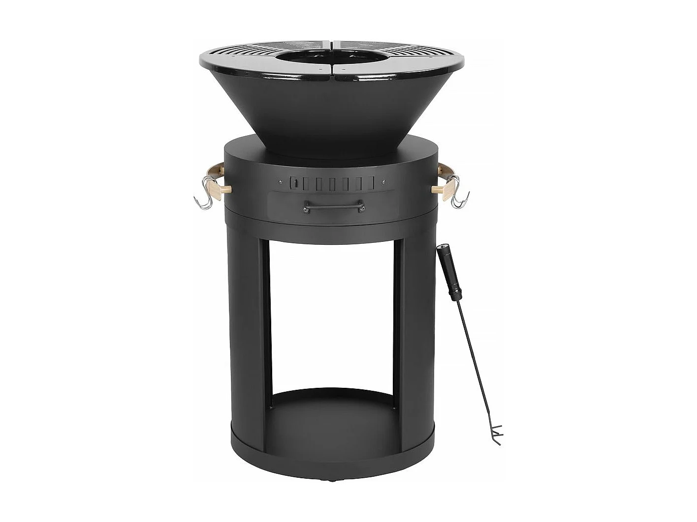 Plancha-Grill Brasero mit Holzkohle - 49 x 49 x 92 cm - Schwarz