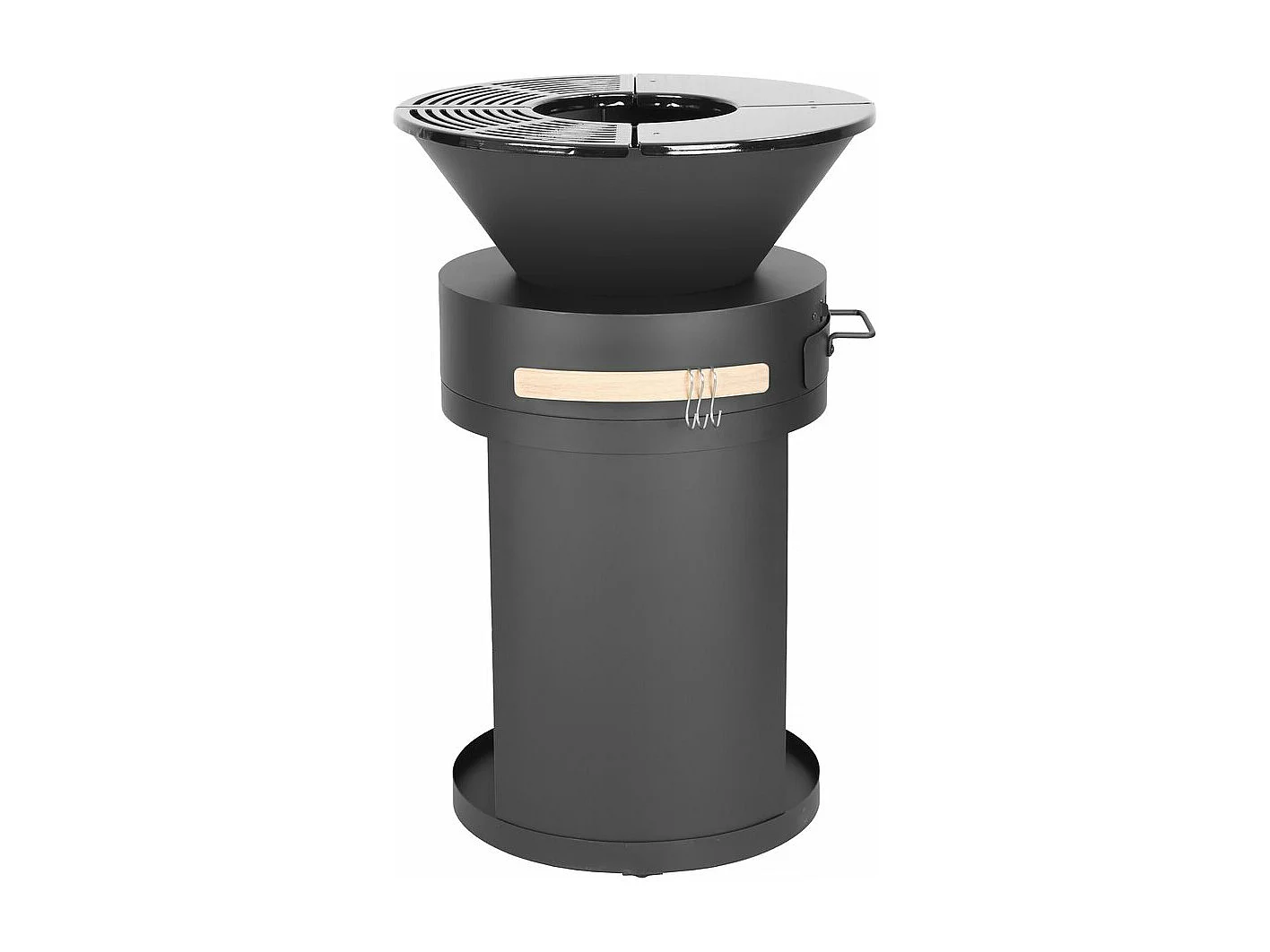 Plancha-Grill Brasero mit Holzkohle - 49 x 49 x 92 cm - Schwarz