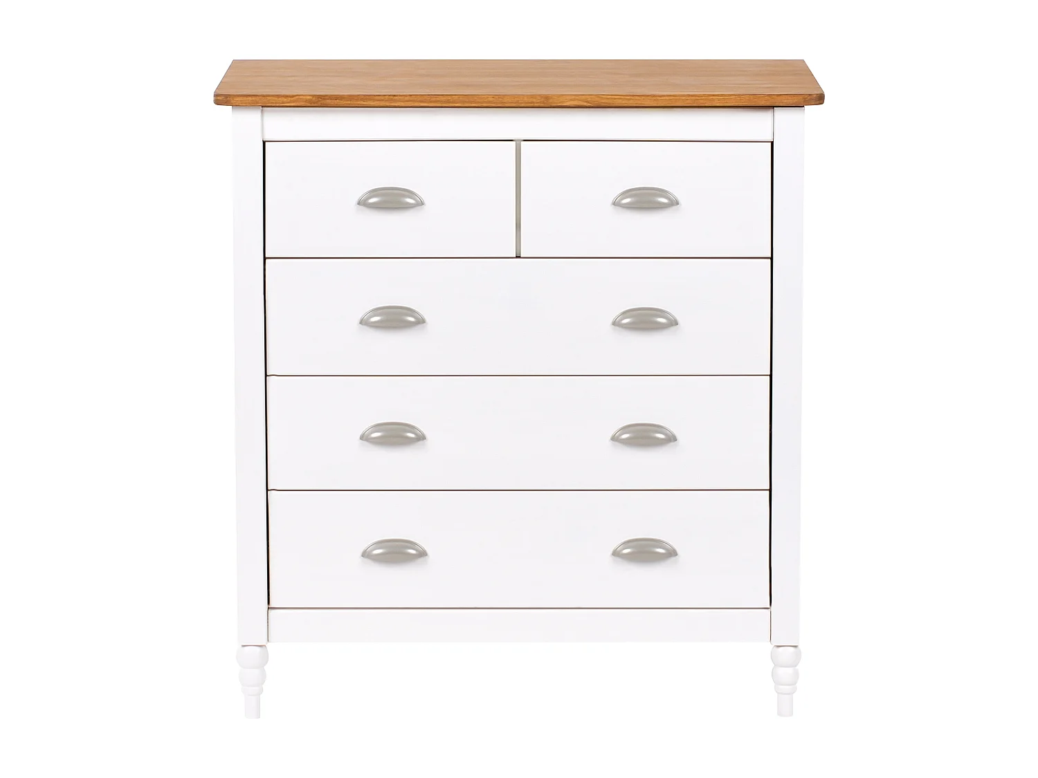 Commode à 5 tiroirs SHILLINGTON Bois de pin Blanc