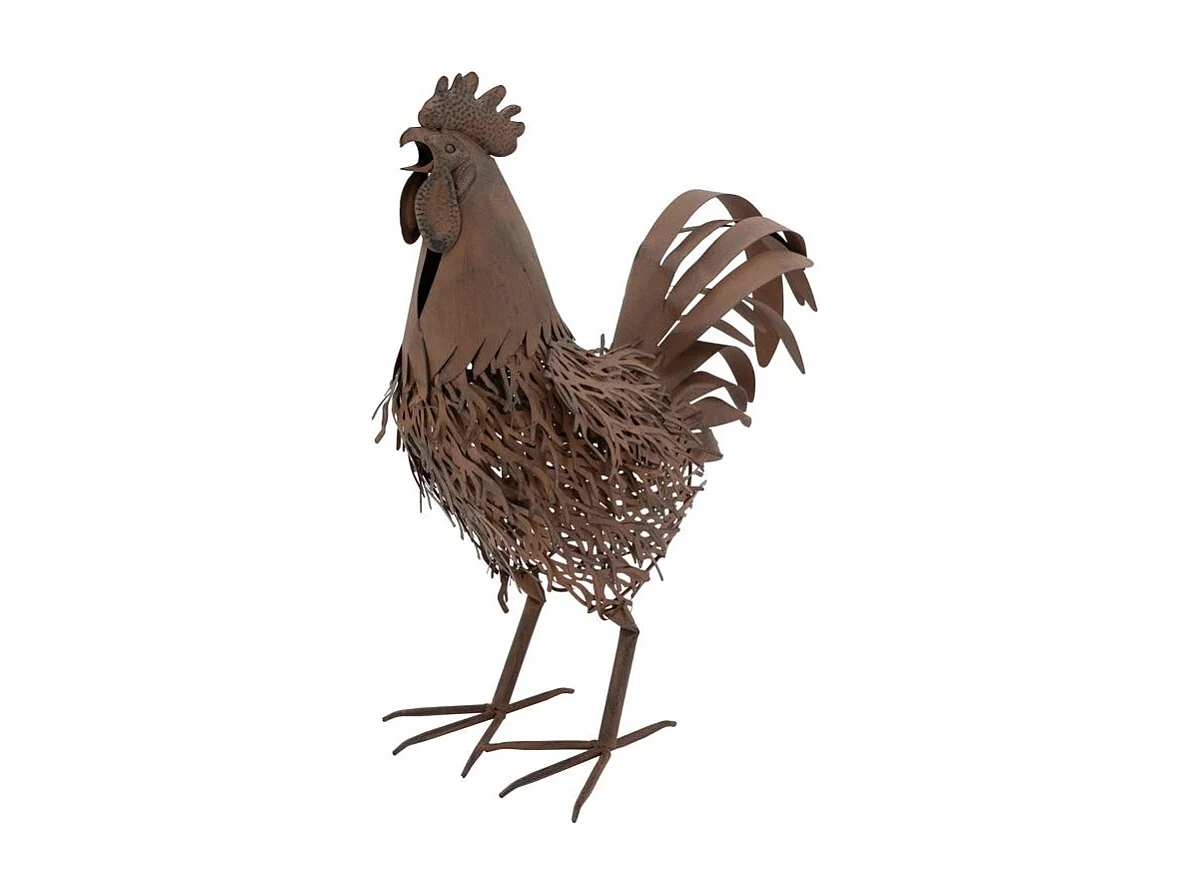 Statue décorative en métal vieilli Coq