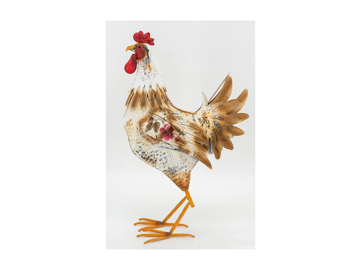Statue de Coq en métal coloré