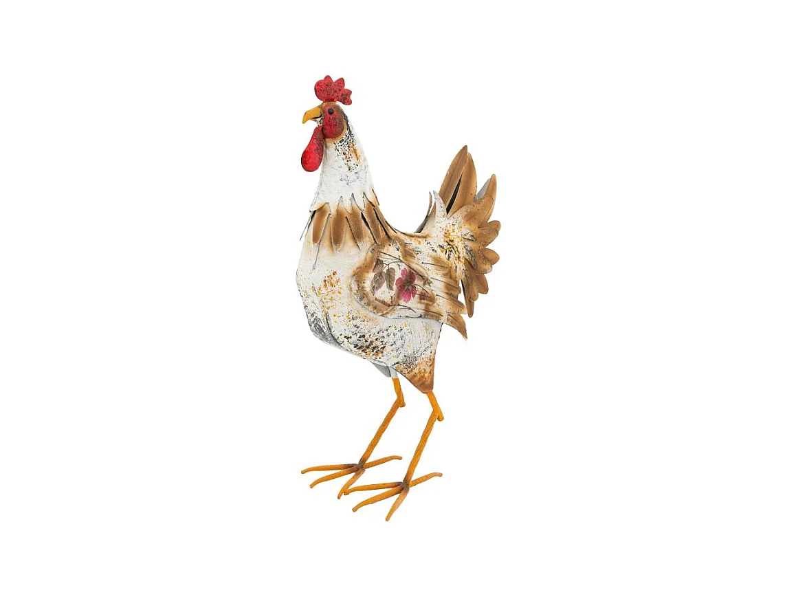 Statue de Coq en métal coloré
