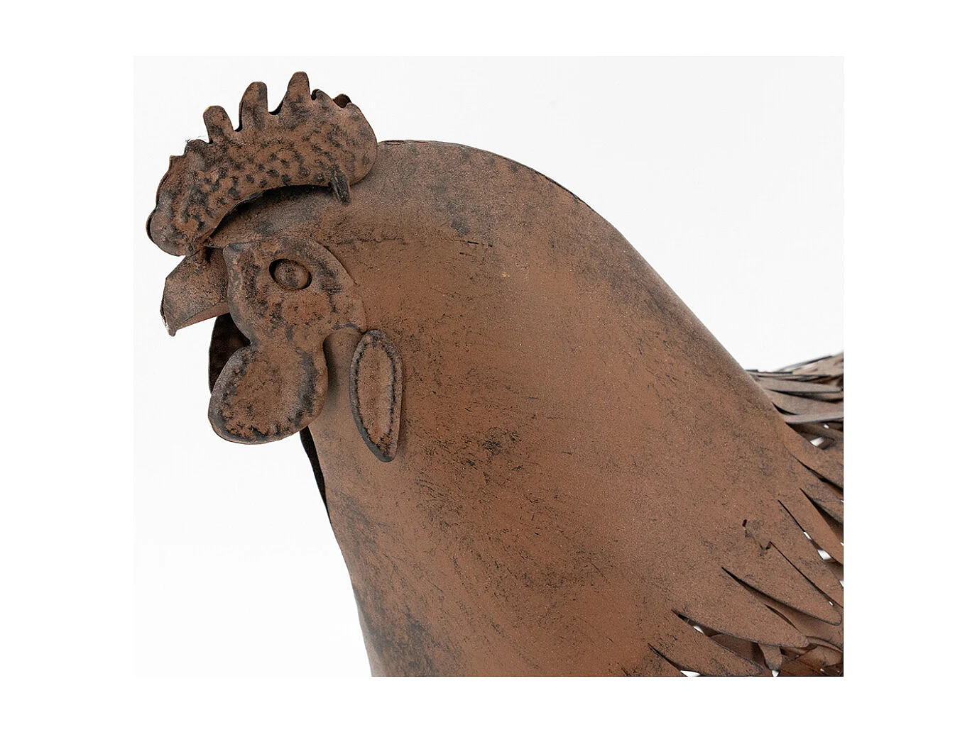 Statue décorative en métal vieilli Poule