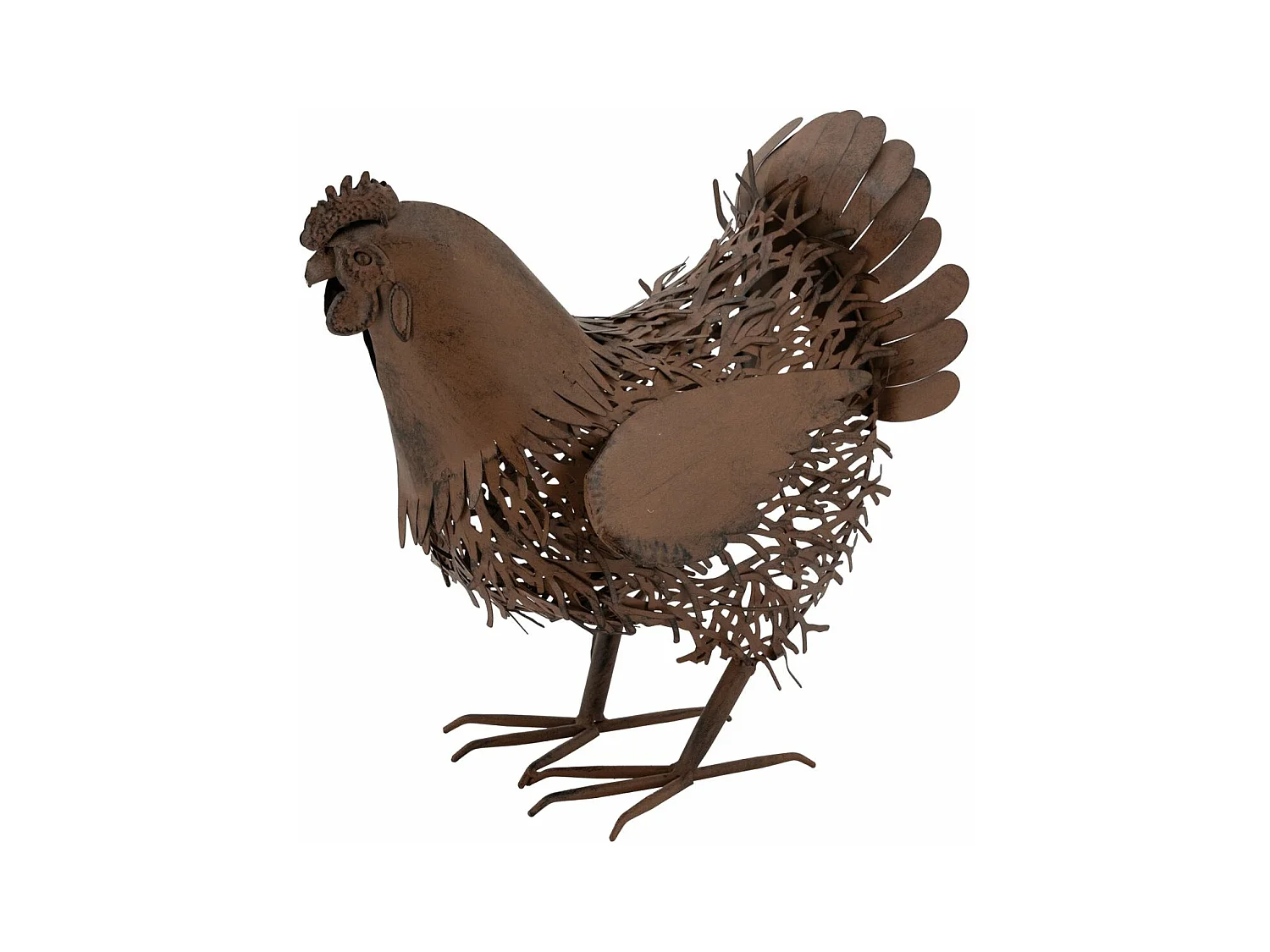 Statue décorative en métal vieilli Poule