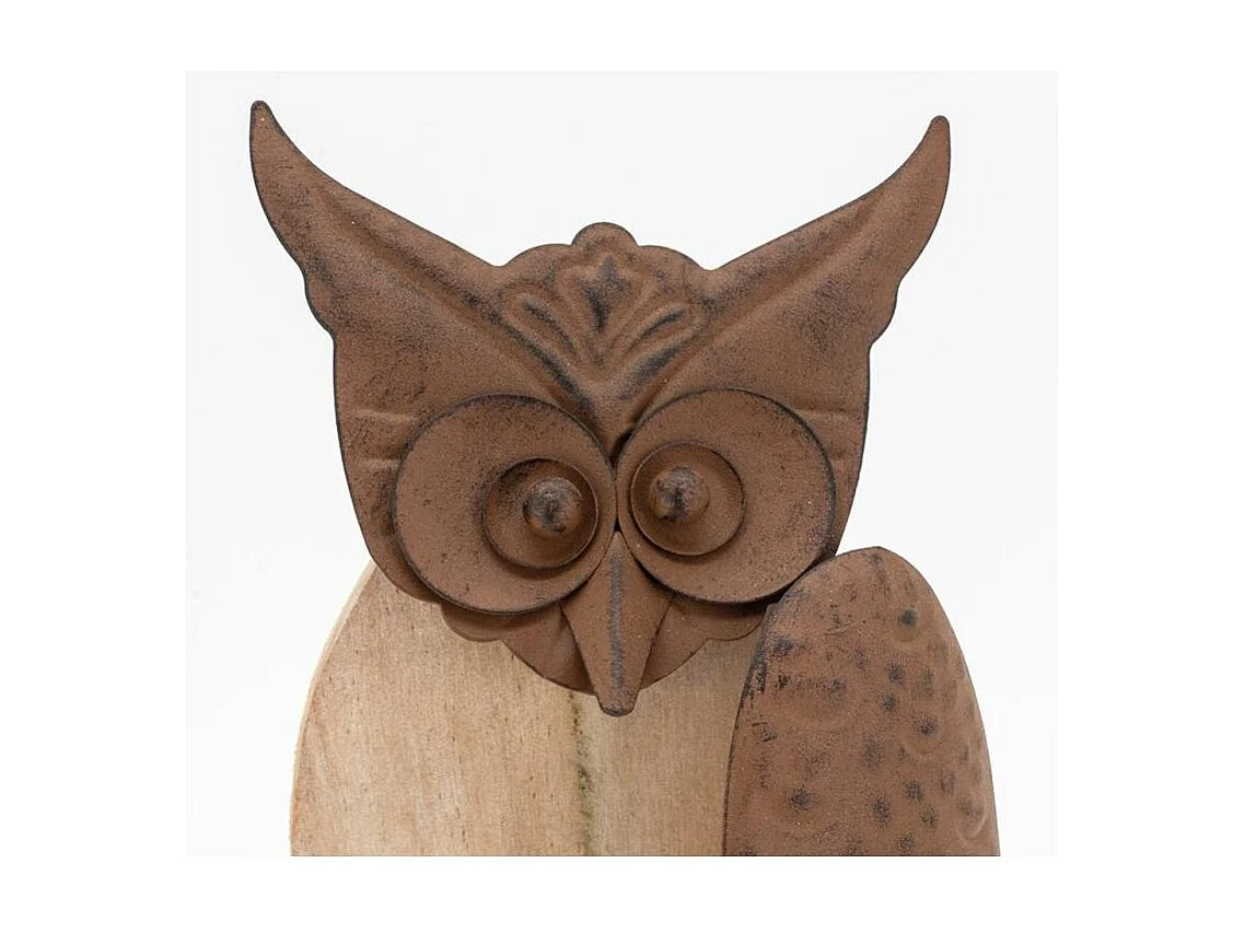 Statue décorative en métal vieilli Chouette