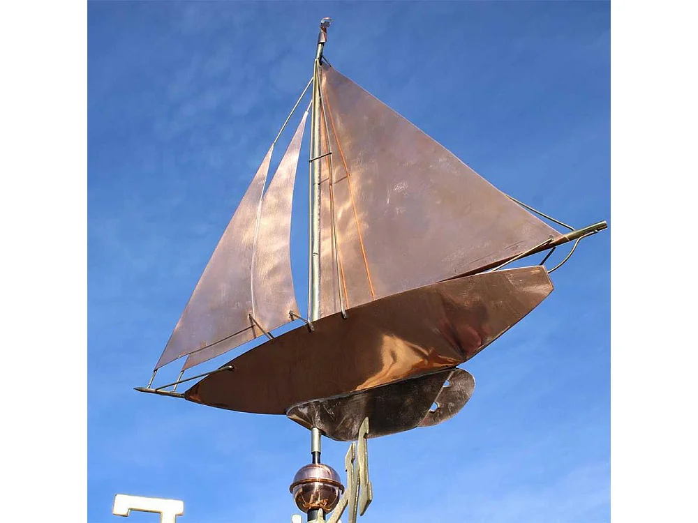Girouette en cuivre Voilier