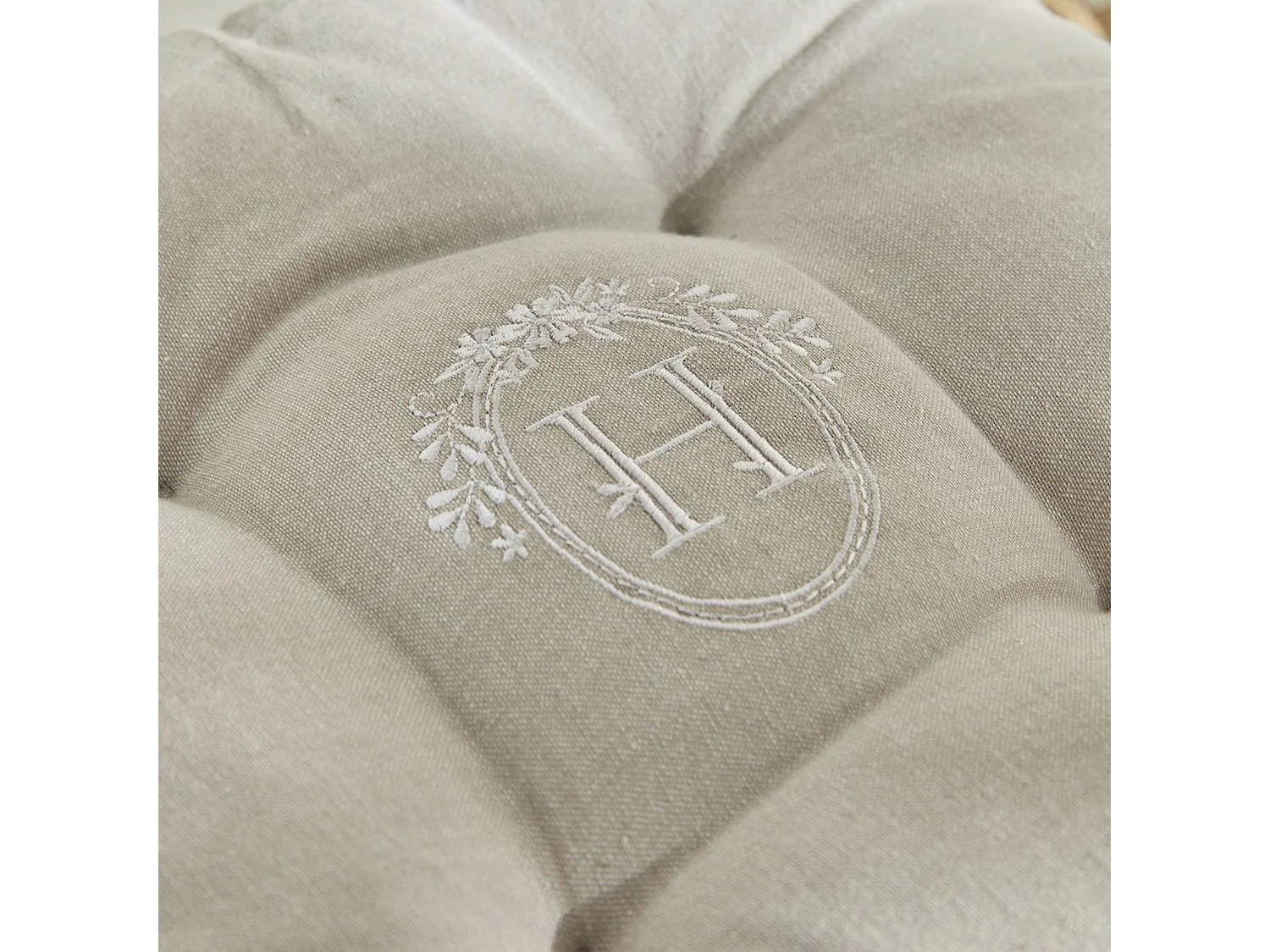 Galette de chaise esprit home avec dentelle