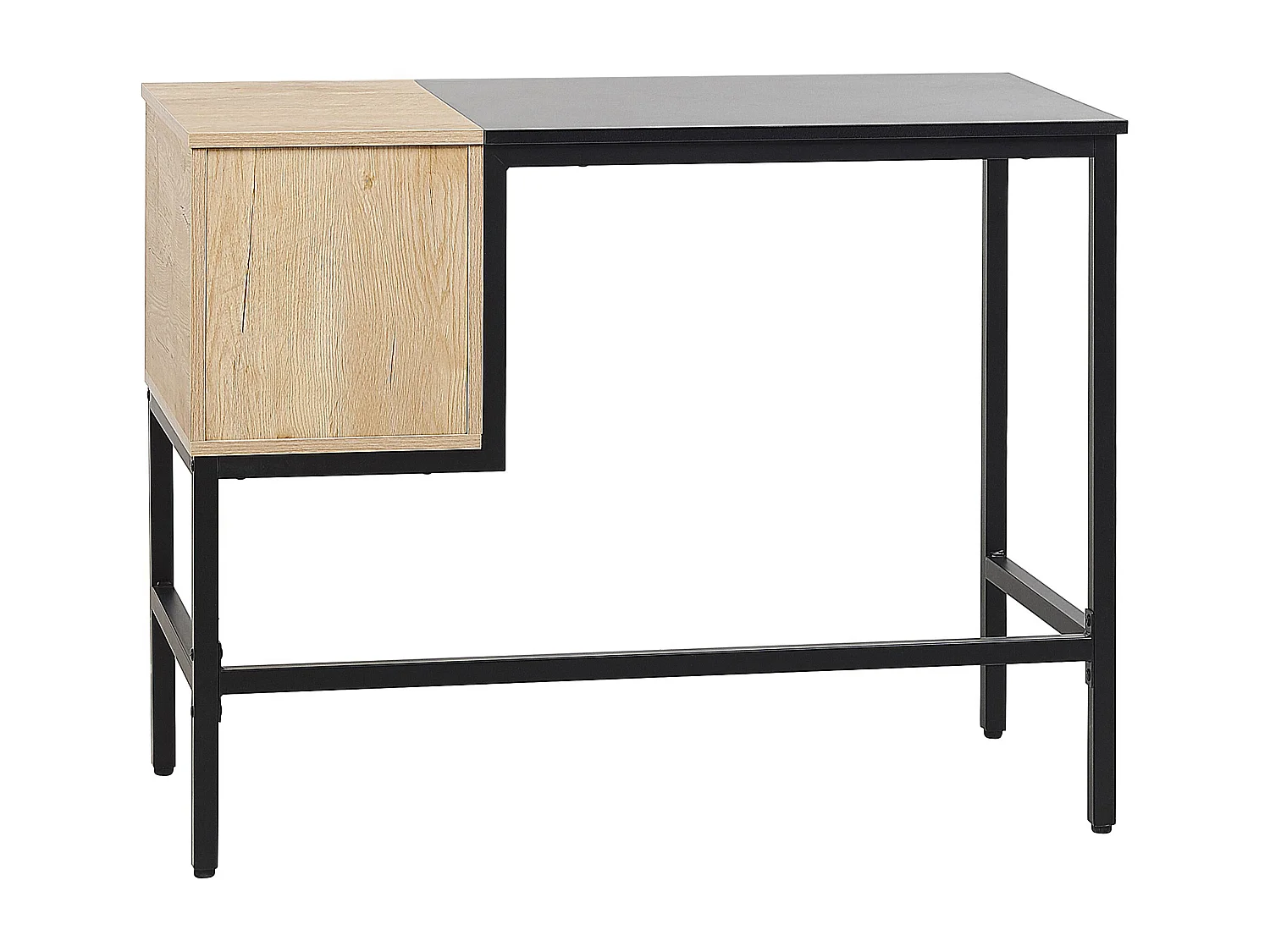 Schreibtisch mit zwei Schubladen 100 x 48 cm schwarz/heller Holzfarbton Harper