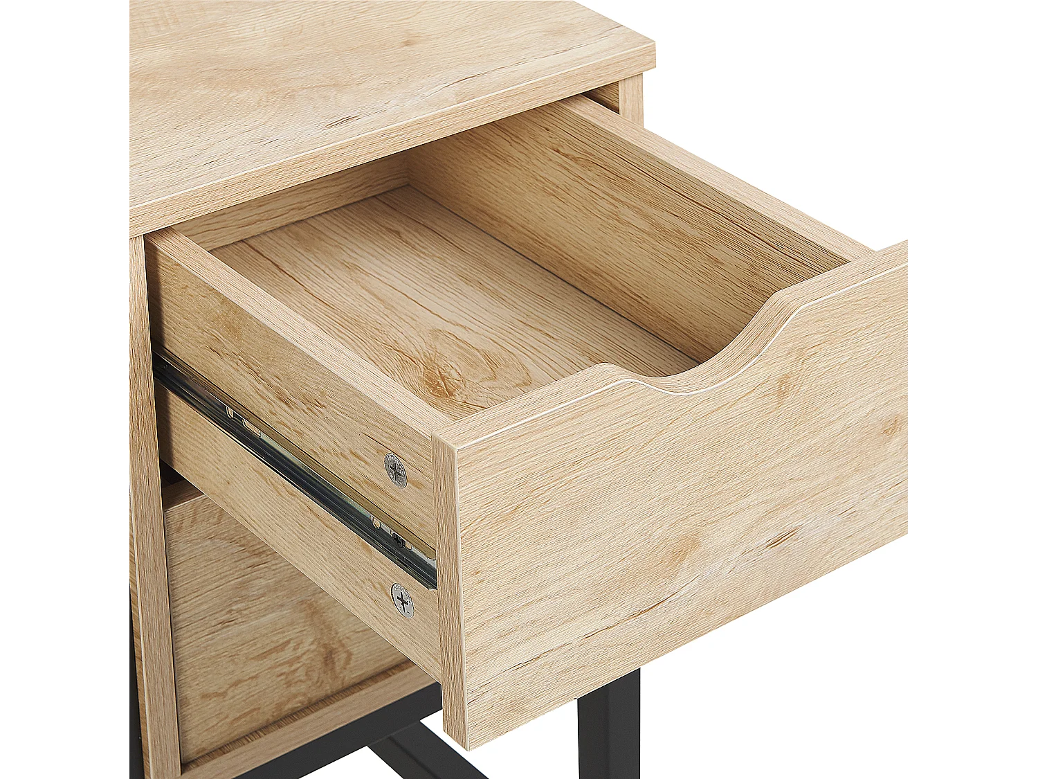 Schreibtisch mit zwei Schubladen 100 x 48 cm schwarz/heller Holzfarbton Harper