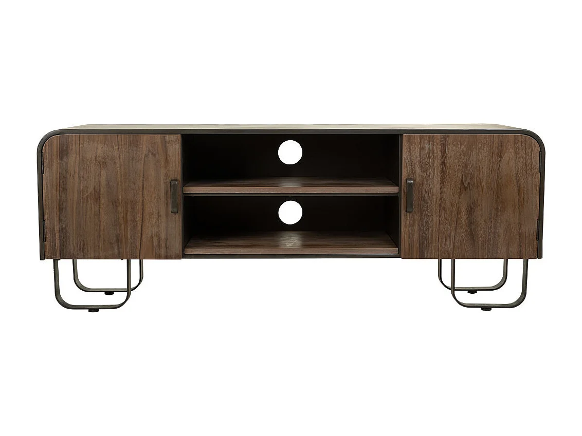 Mobile basso in legno e metallo nero 150x42x58h cm