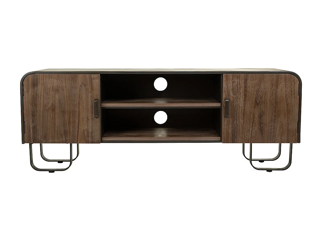 Mobile basso in legno e metallo nero 150x42x58h cm