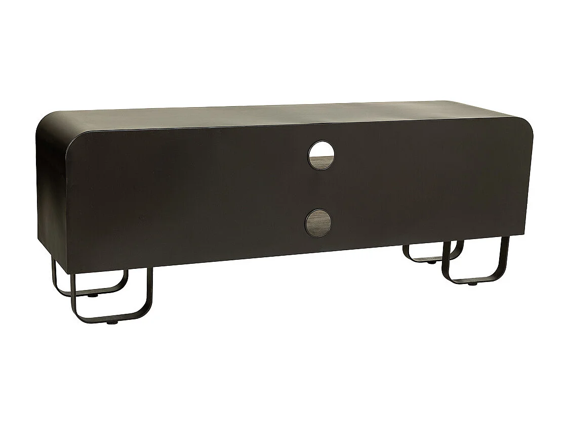 Mobile basso in legno e metallo nero 150x42x58h cm