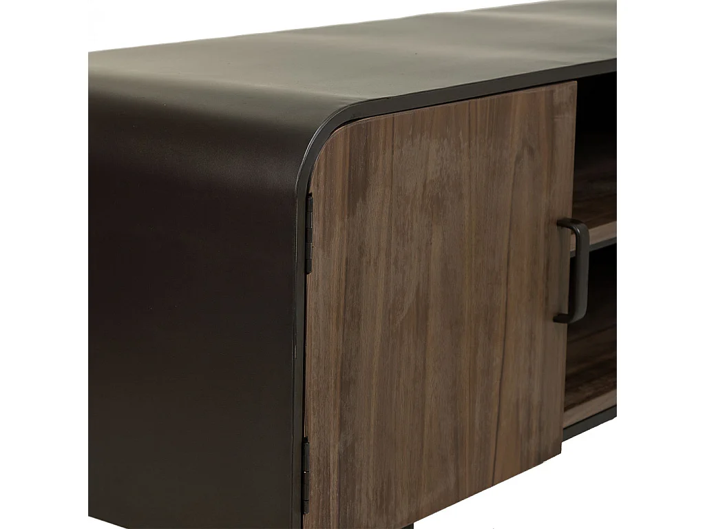 Mueble bajo de madera y metal negro 150x42x58h cm