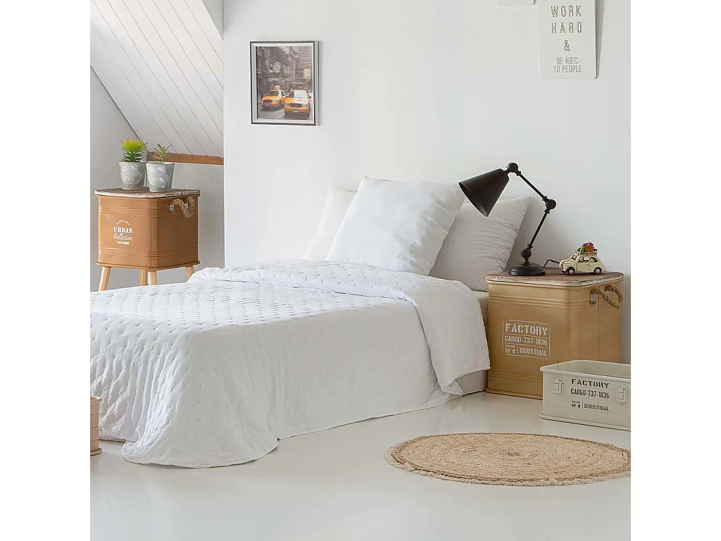 Banquinho de metal impresso marrom 36x36x39,5h cm