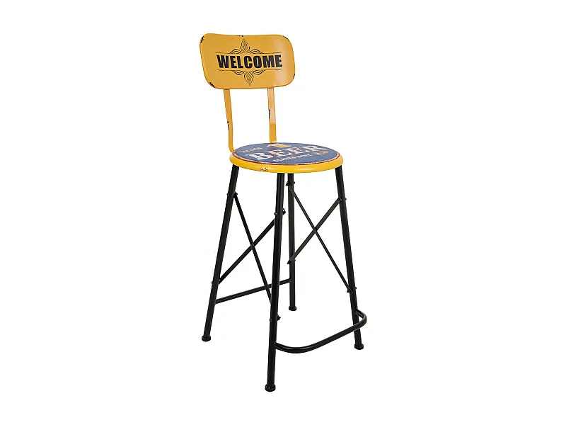 Sgabello in metallo giallo 46x100x40h cm