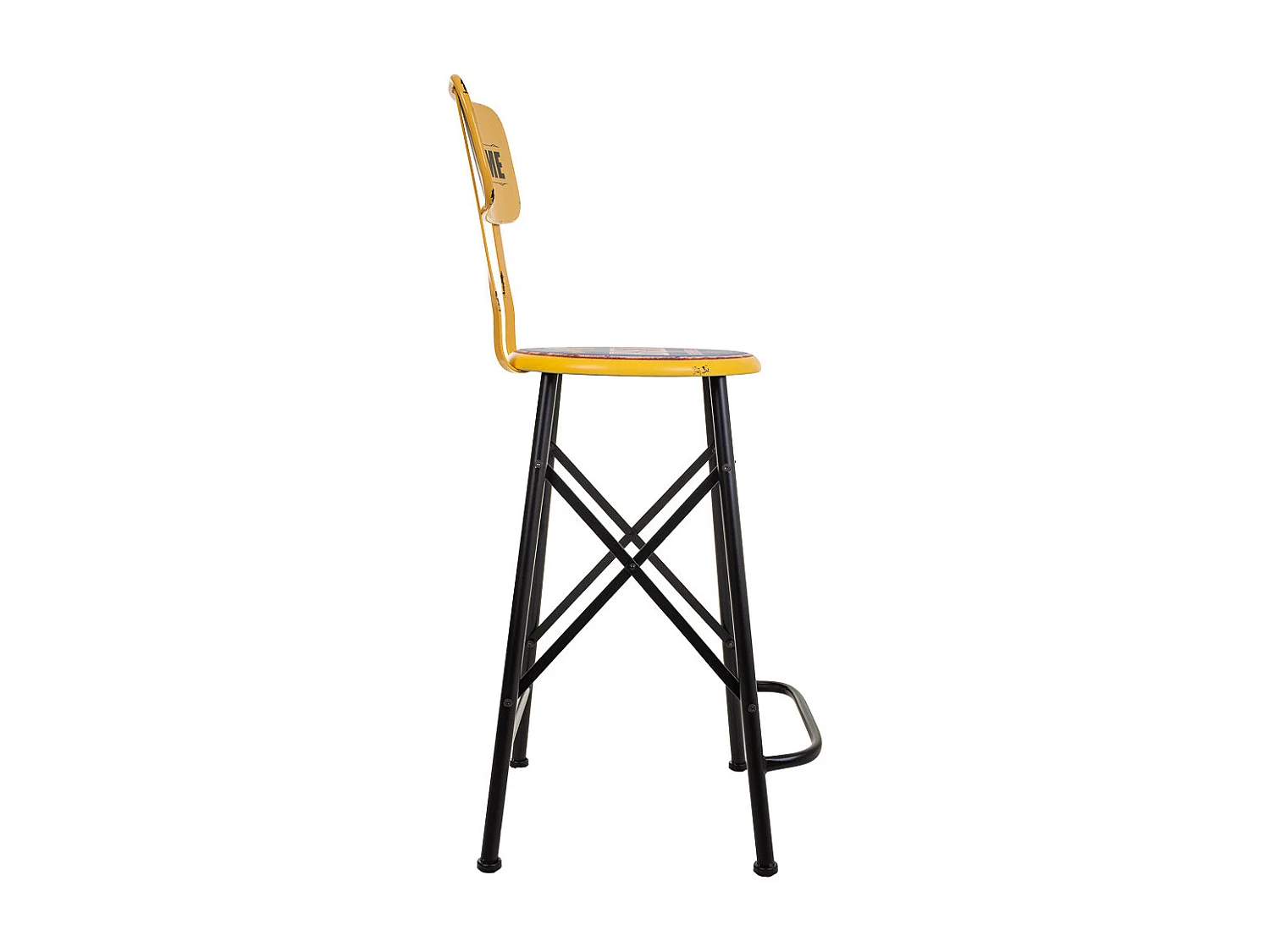 Sgabello in metallo giallo 46x100x40h cm