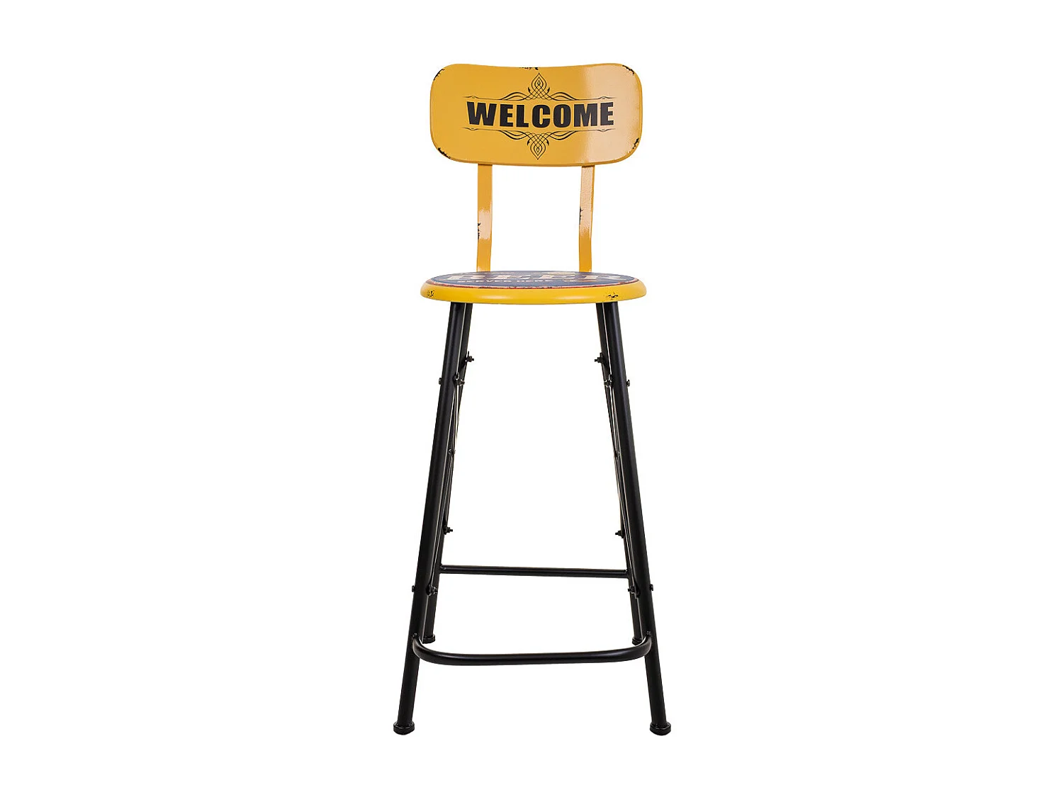 Sgabello in metallo giallo 46x100x40h cm