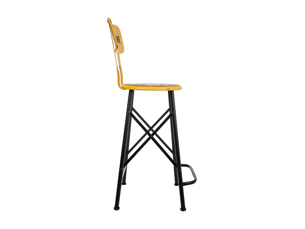 Tabouret en métal jaune 46x100x40h cm