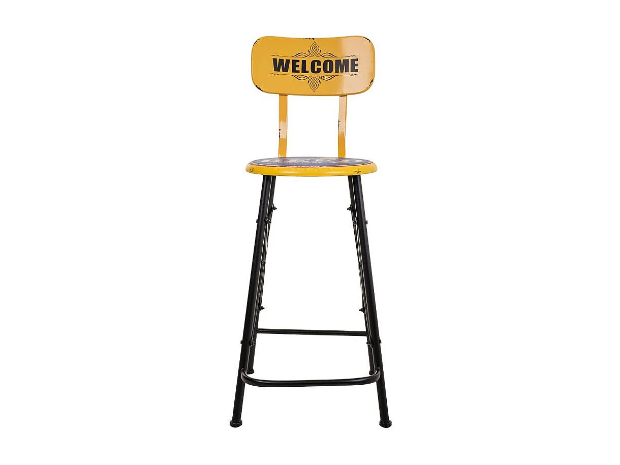 Tabouret en métal jaune 46x100x40h cm