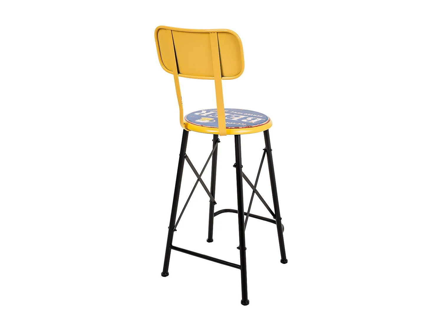 Tabouret en métal jaune 46x100x40h cm