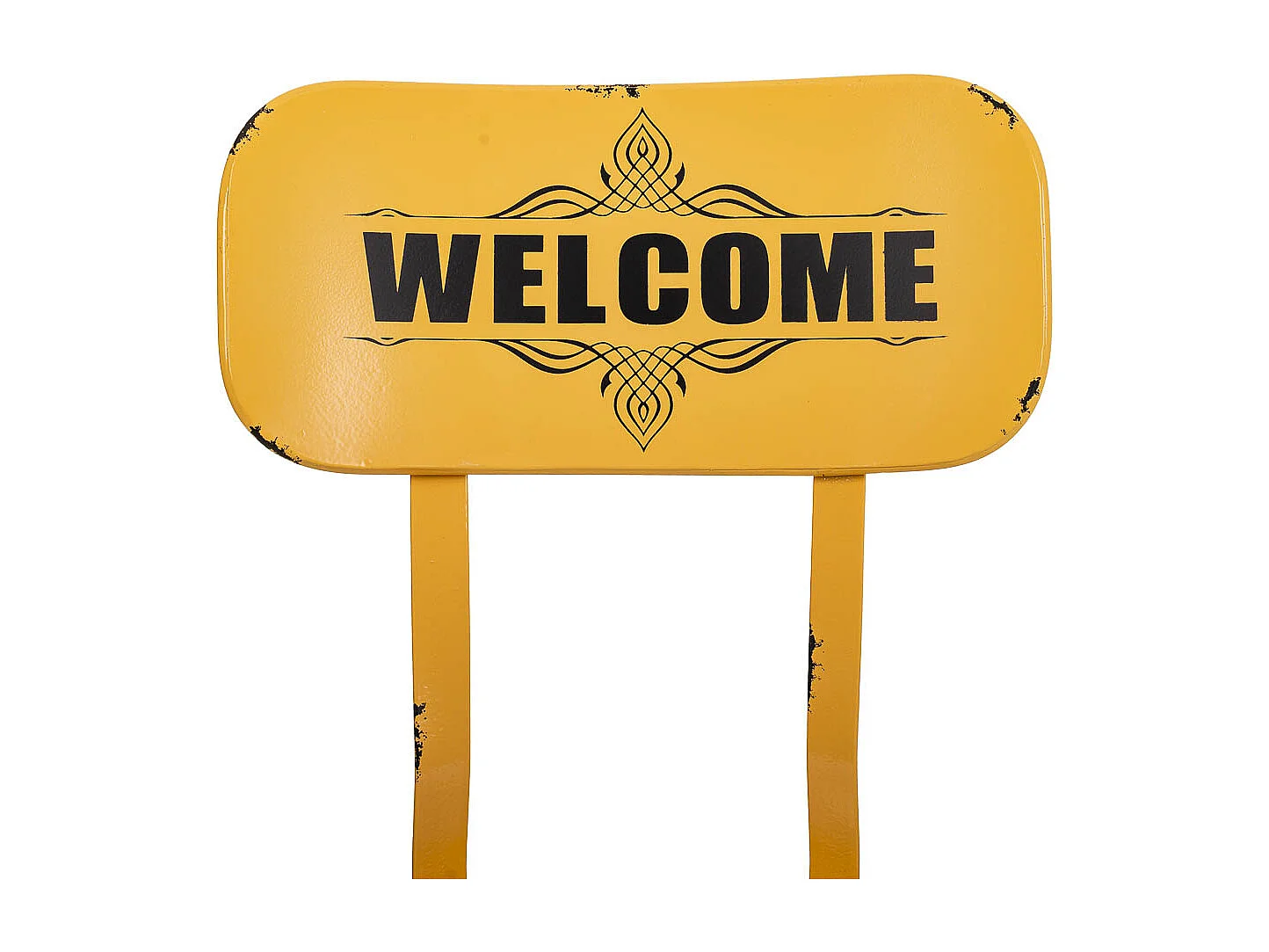 Tabouret en métal jaune 46x100x40h cm