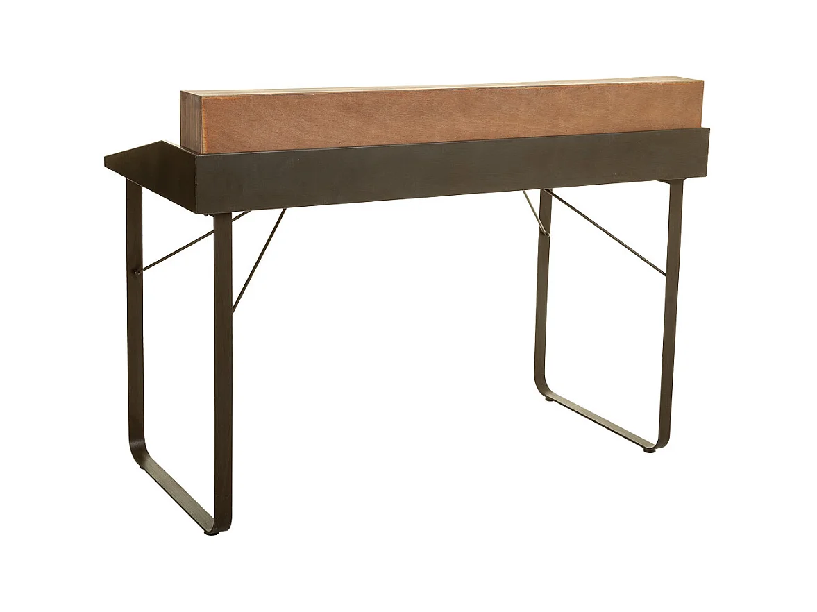 Bureau en bois marron et métal 130x60x95h cm