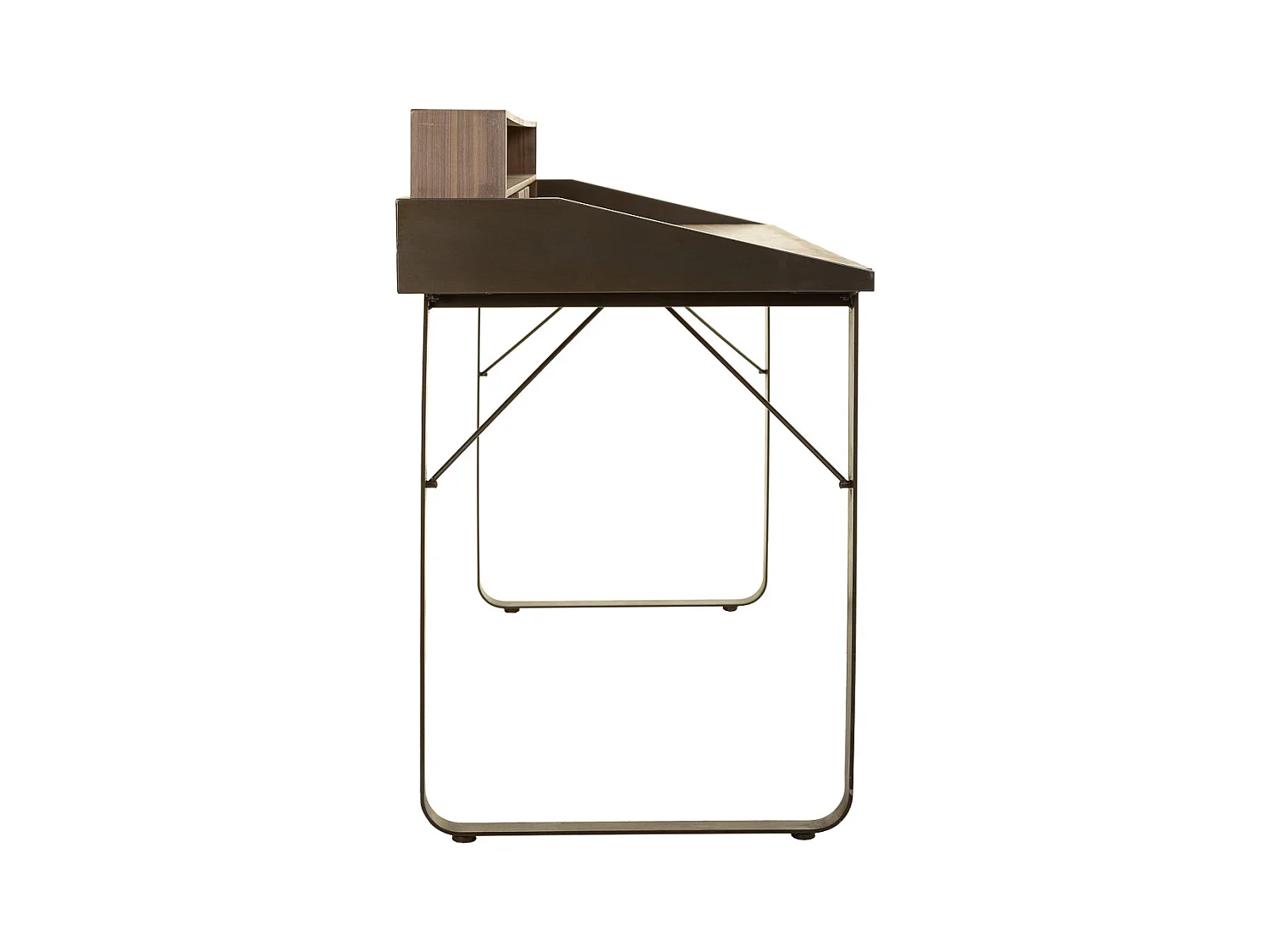 Bureau en bois marron et métal 130x60x95h cm