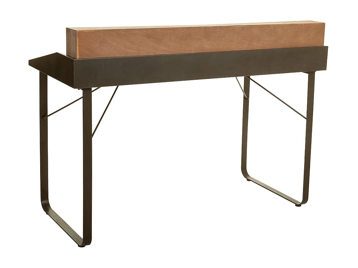 Bureau en bois marron et métal 130x60x95h cm