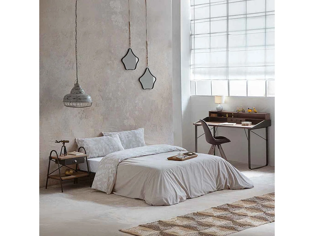 Brauner Schreibtisch aus Holz und Metall, 130x60x95H cm