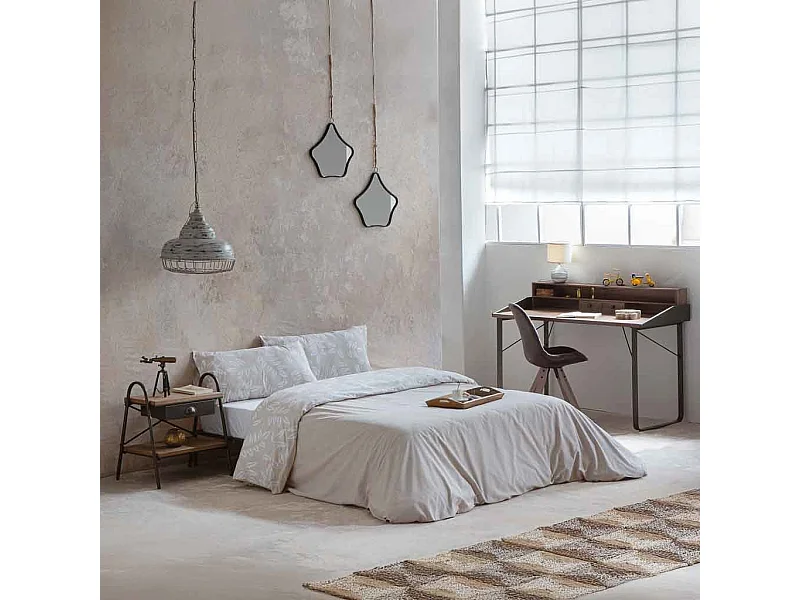 Scrivania in legno e metallo marrone 130x60x95h cm