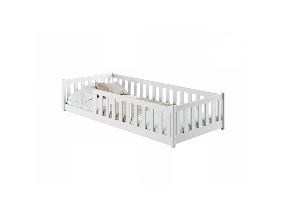 Lit enfant STELA 90x200 Blanc - blanc Livré avec sommiers
