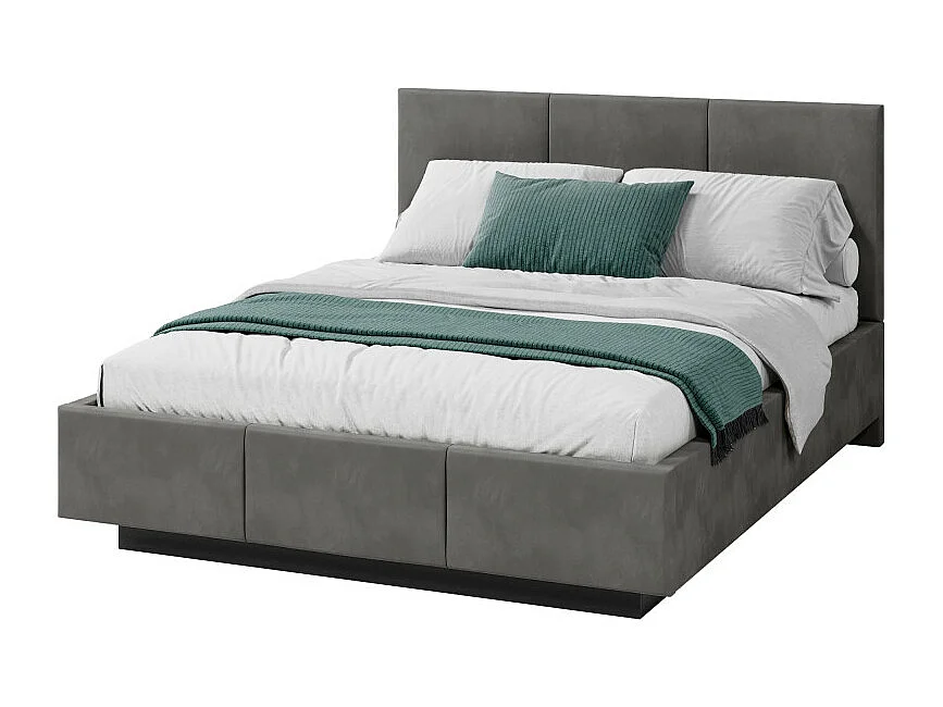 Lit coffre Aveiro 140 x 190 cm avec sommier à lattes relevable Gris Foncé